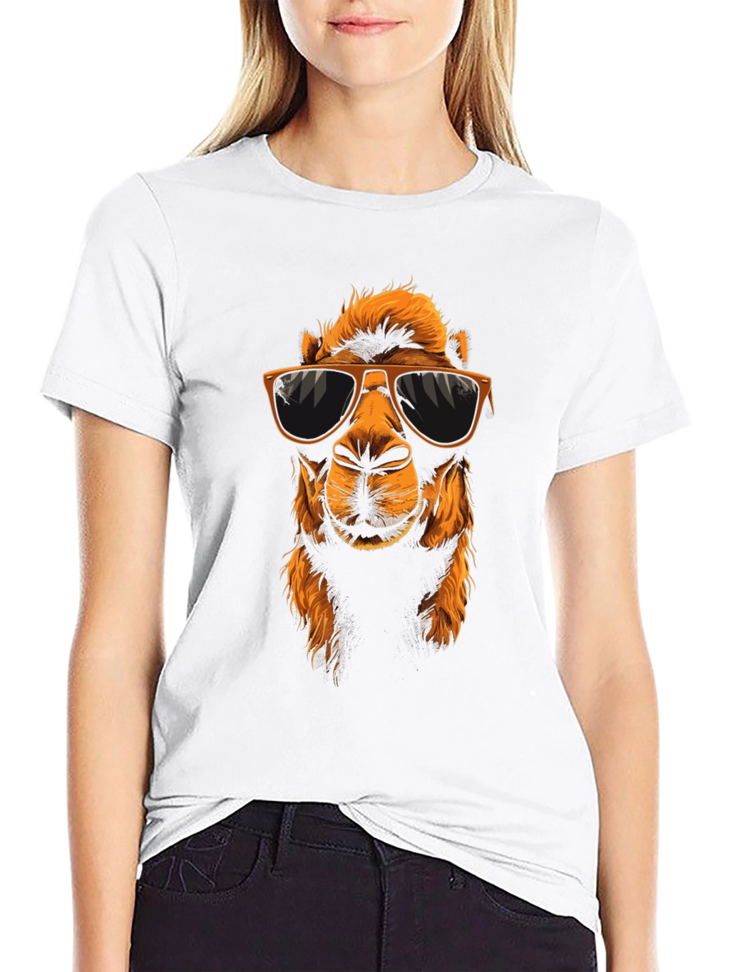 Cool Camel Graphic Tee - Black Cotton T-Shirt