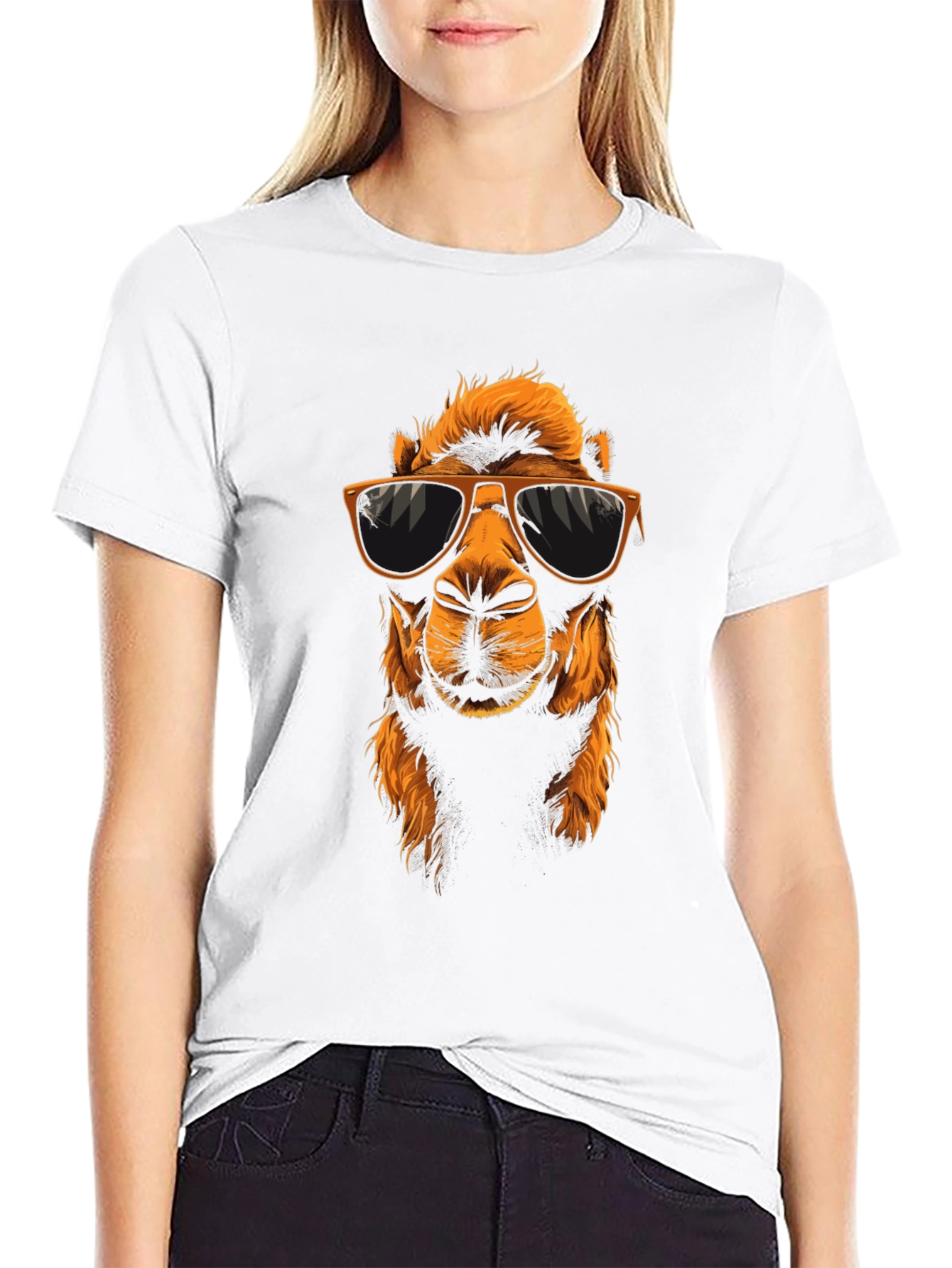 Cool Camel Graphic Tee - Black Cotton T-Shirt