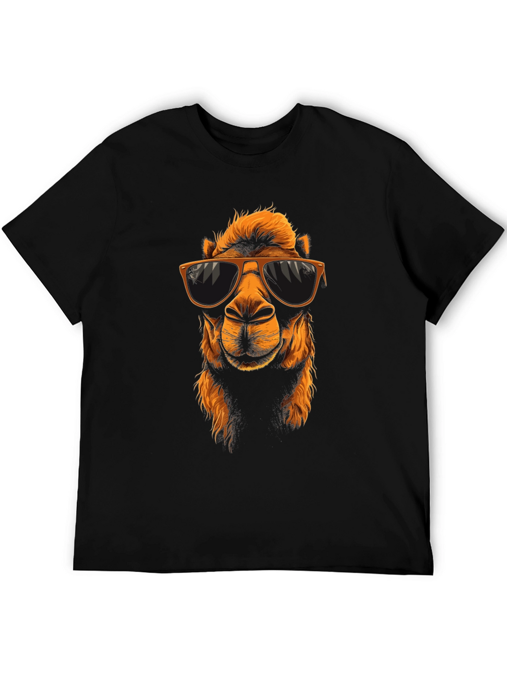 Cool Camel Graphic Tee - Black Cotton T-Shirt