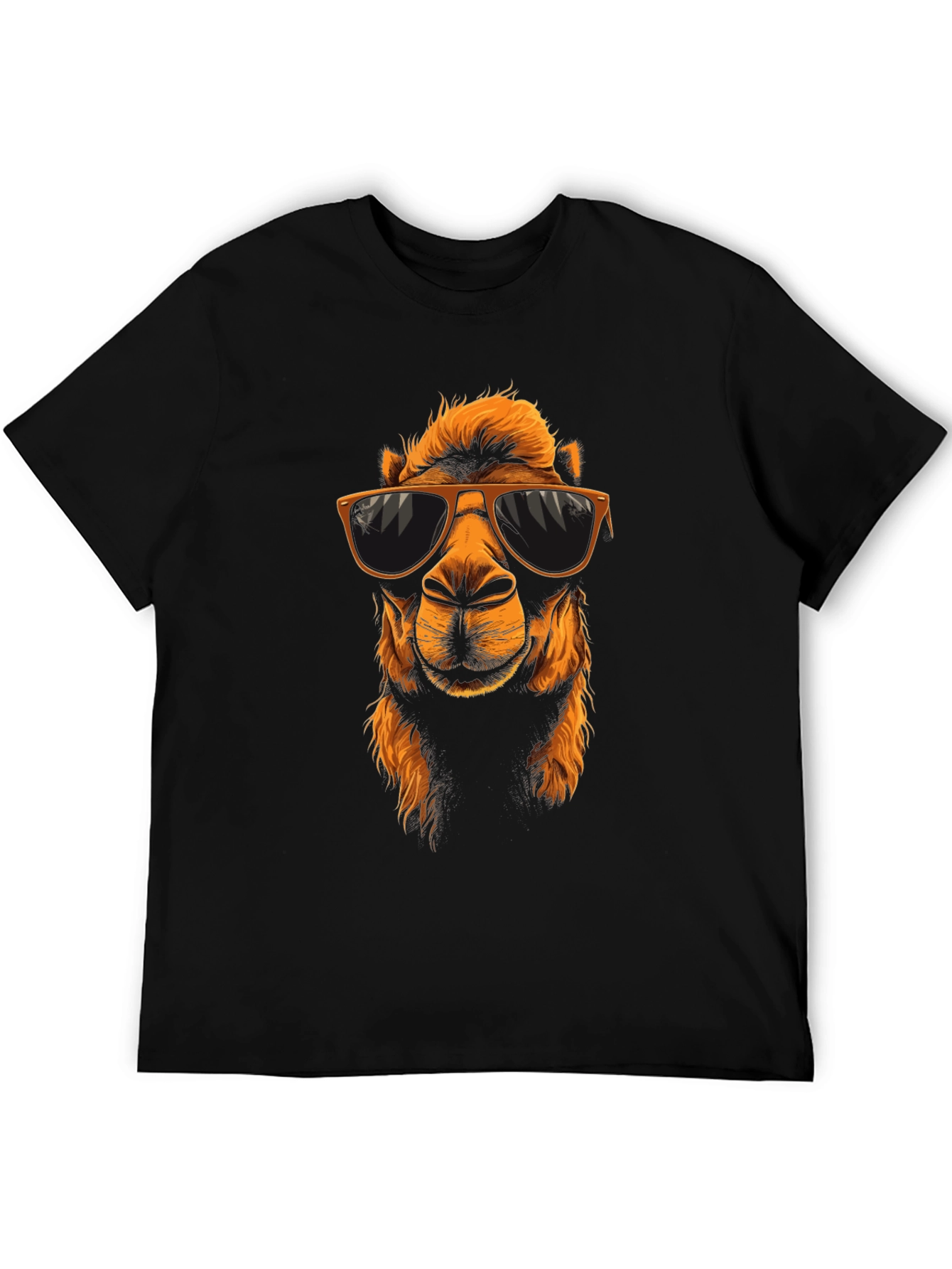 Cool Camel Graphic Tee - Black Cotton T-Shirt