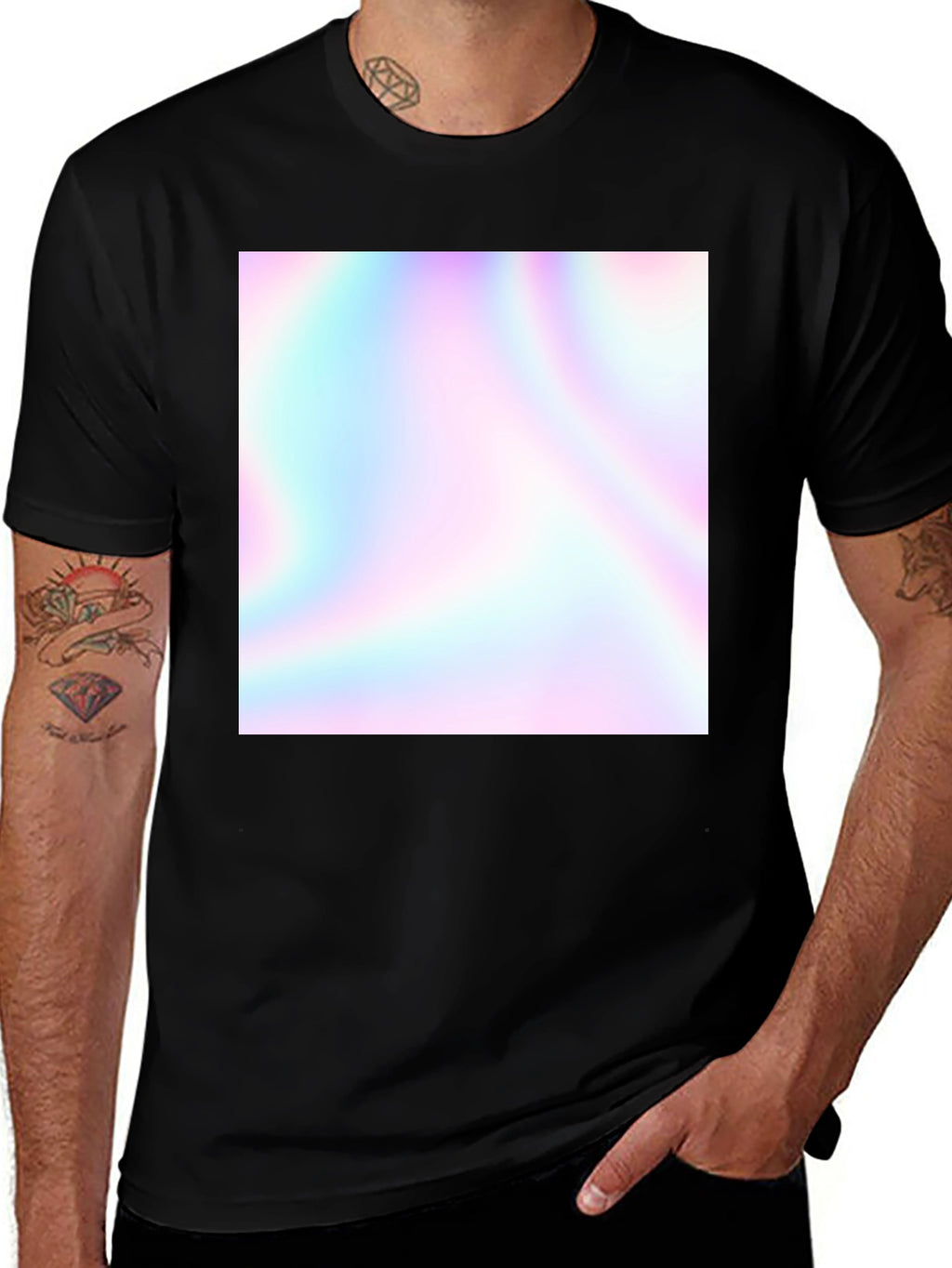 Holographic T-Shirt - Mens Black Short Sleeve Tee