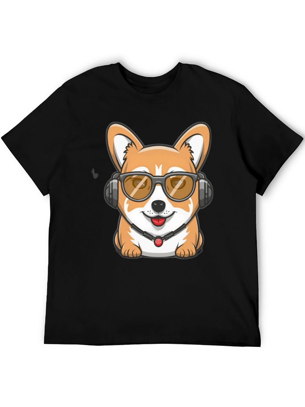 Cool Corgi DJ Black T-Shirt