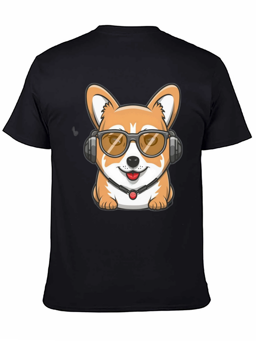 Cool Corgi DJ Black T-Shirt