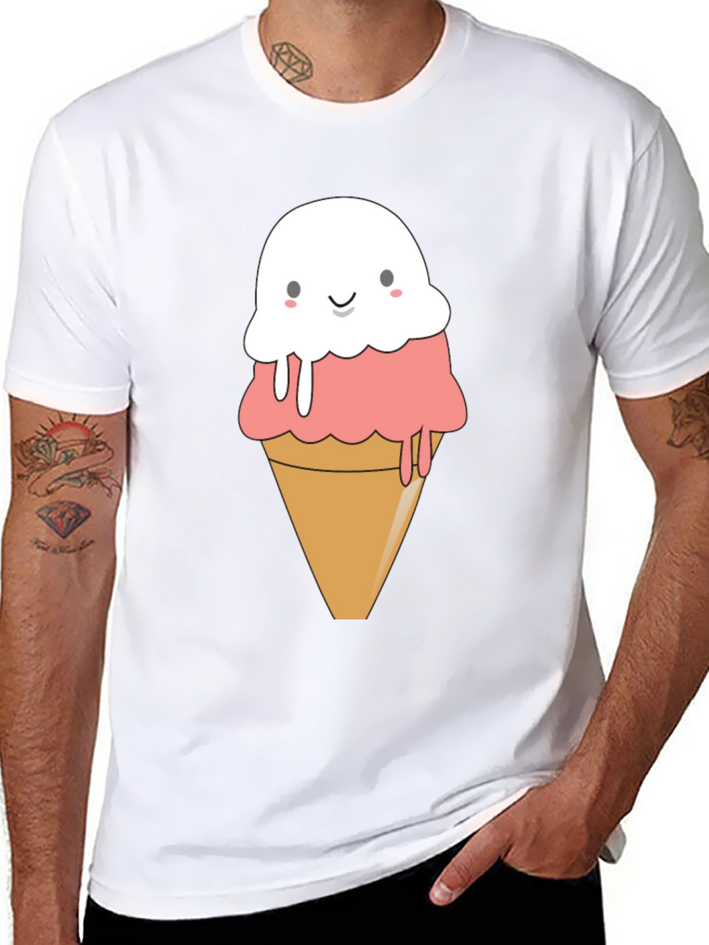Cute Ice Cream Cone Graphic T-Shirt
