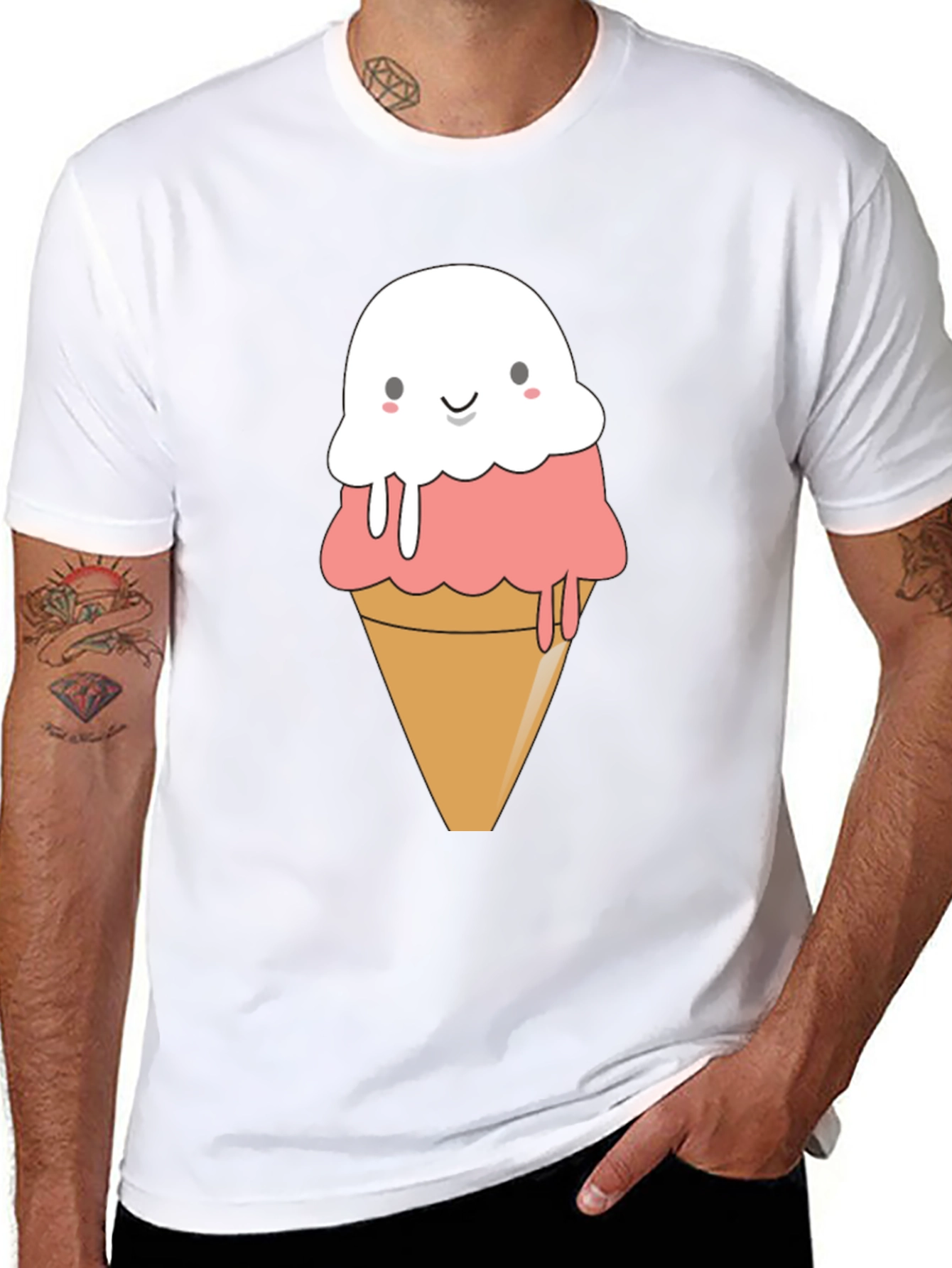 Cute Ice Cream Cone Graphic T-Shirt