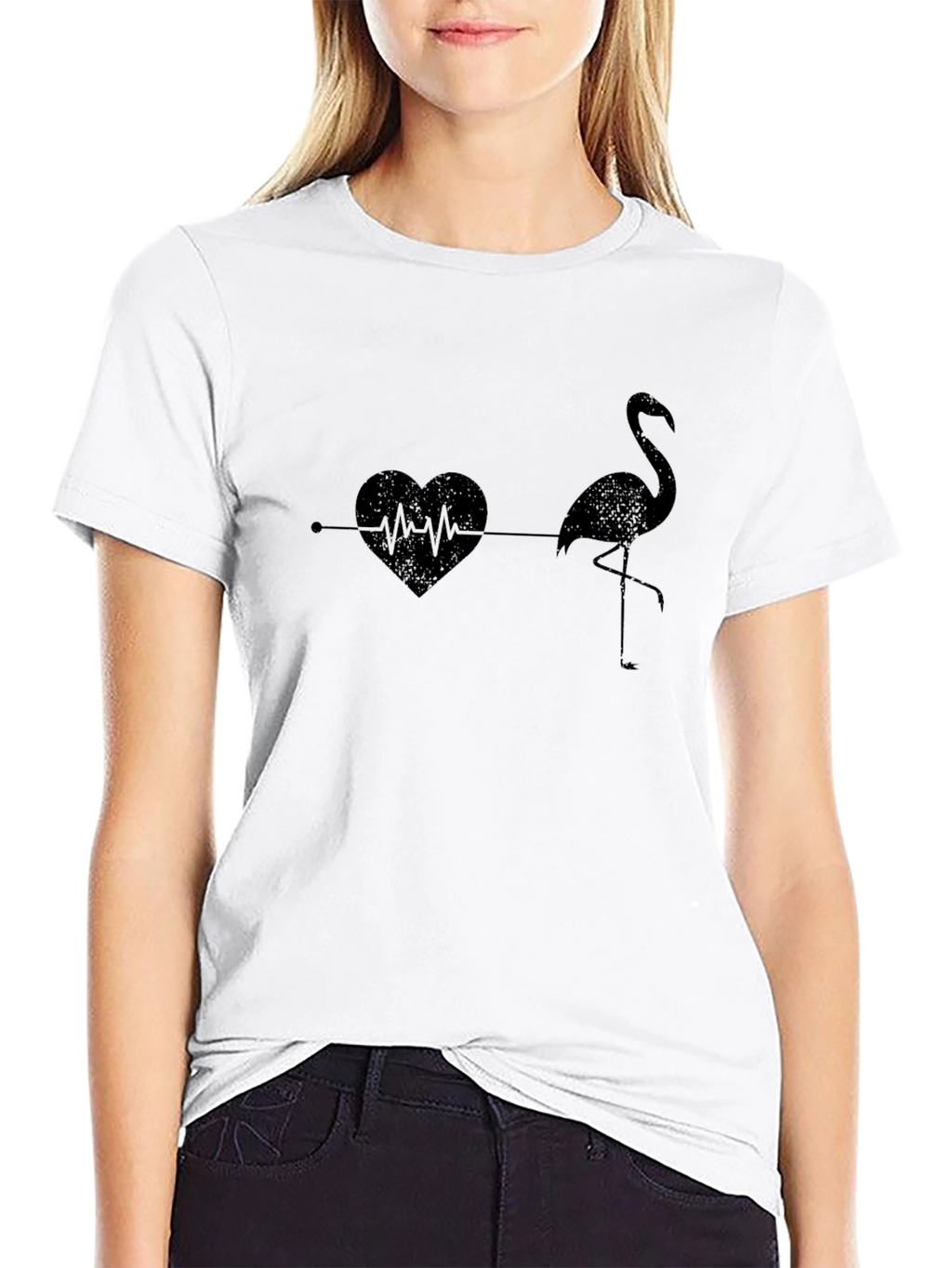 Flamingo Heartbeat T-Shirt - Stylish Graphic Tee