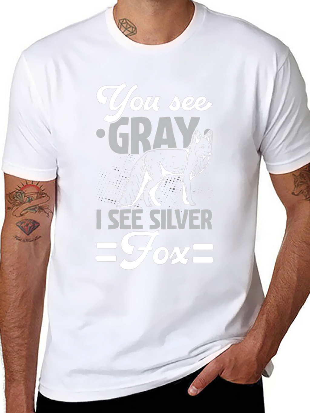 Silver Fox Graphic T-Shirt - Unisex Cotton Tee