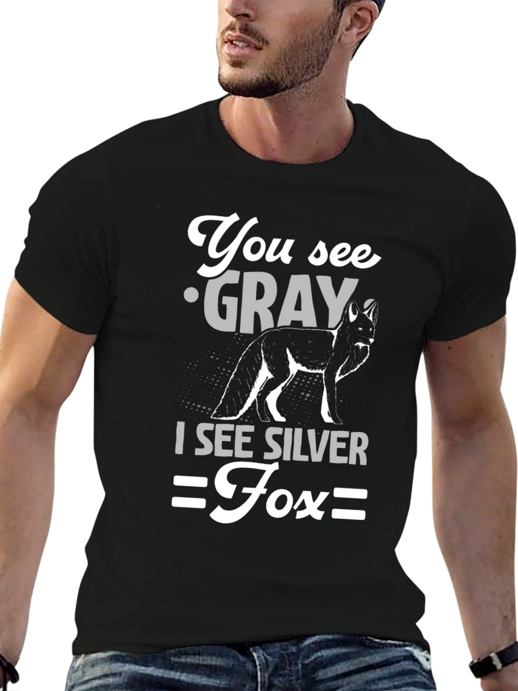 Silver Fox Graphic T-Shirt - Unisex Cotton Tee