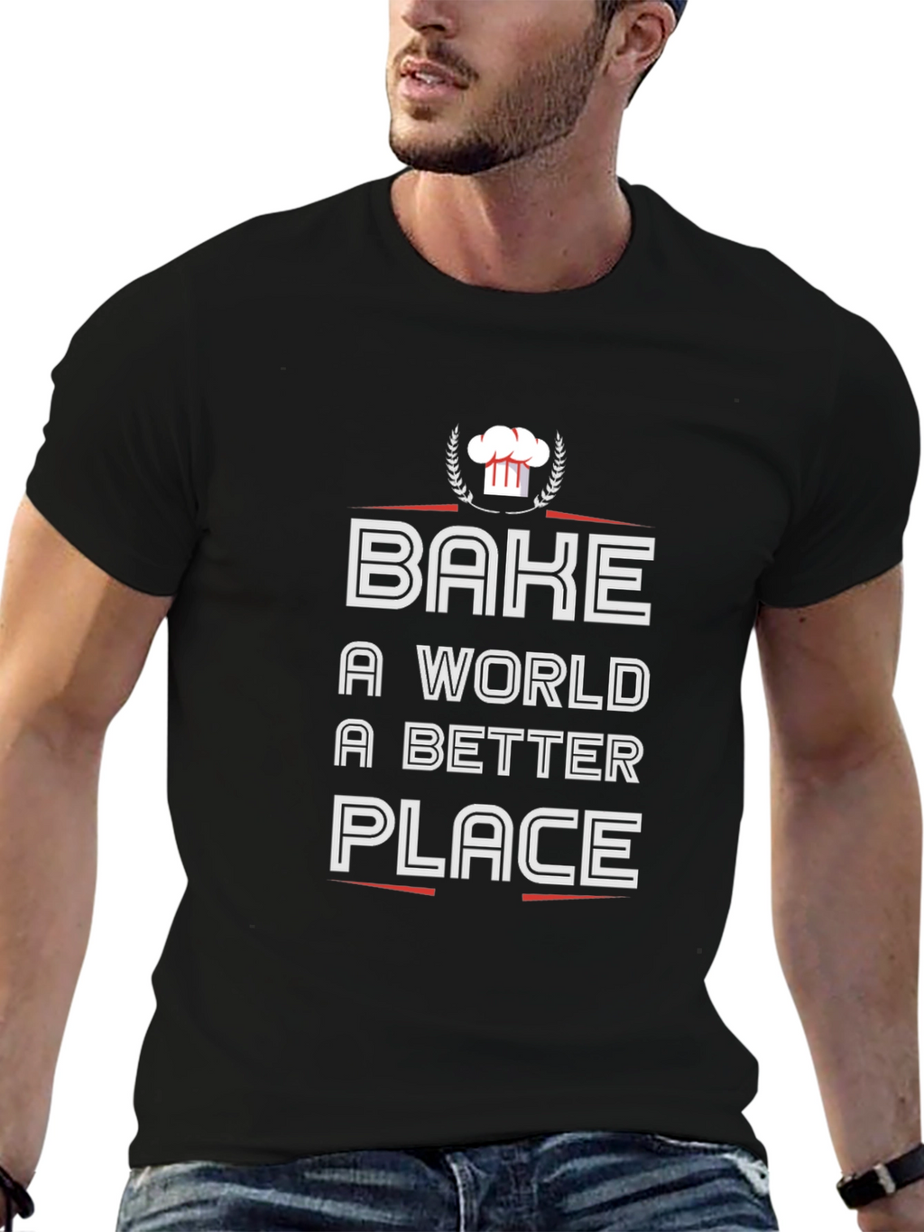 Bake a World Better Place Black T-Shirt