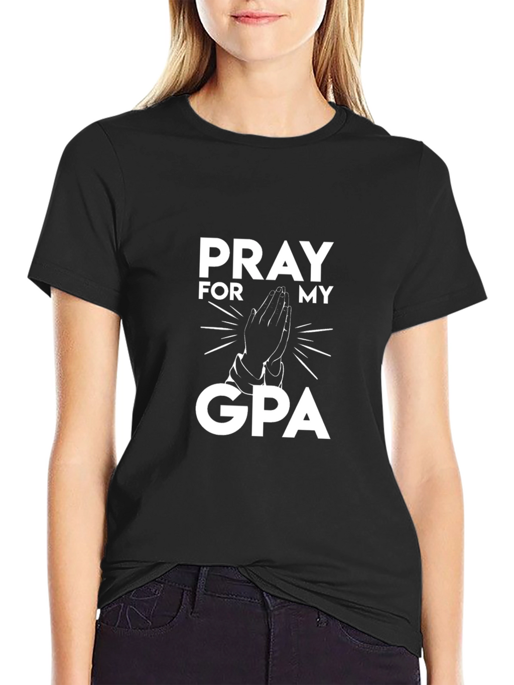 Pray For My GPA Black T-Shirt