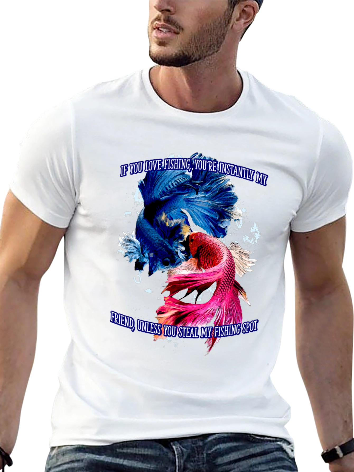 Fishing Lover T-Shirt: Instant Friend Betta Fish Graphic Tee