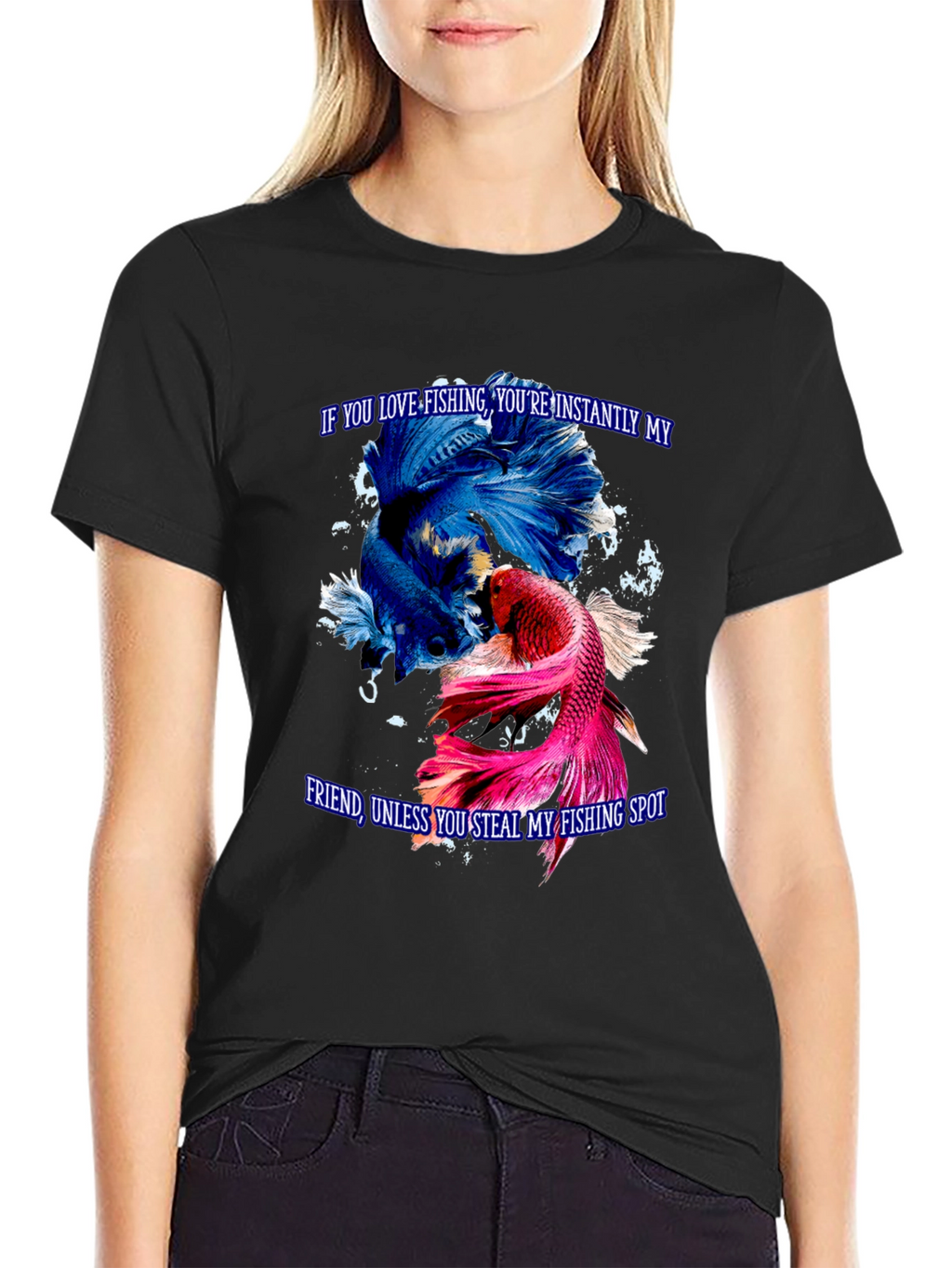 Fishing Lover T-Shirt: Instant Friend Betta Fish Graphic Tee