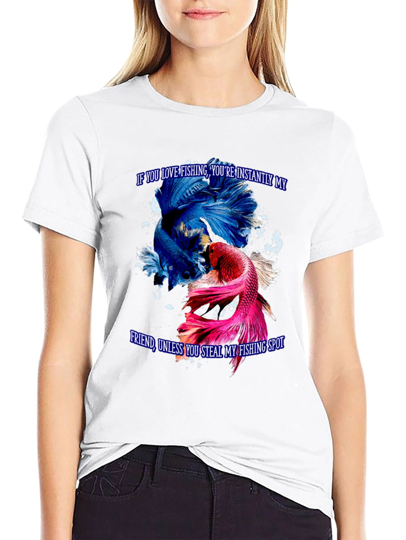 Fishing Lover T-Shirt: Instant Friend Betta Fish Graphic Tee