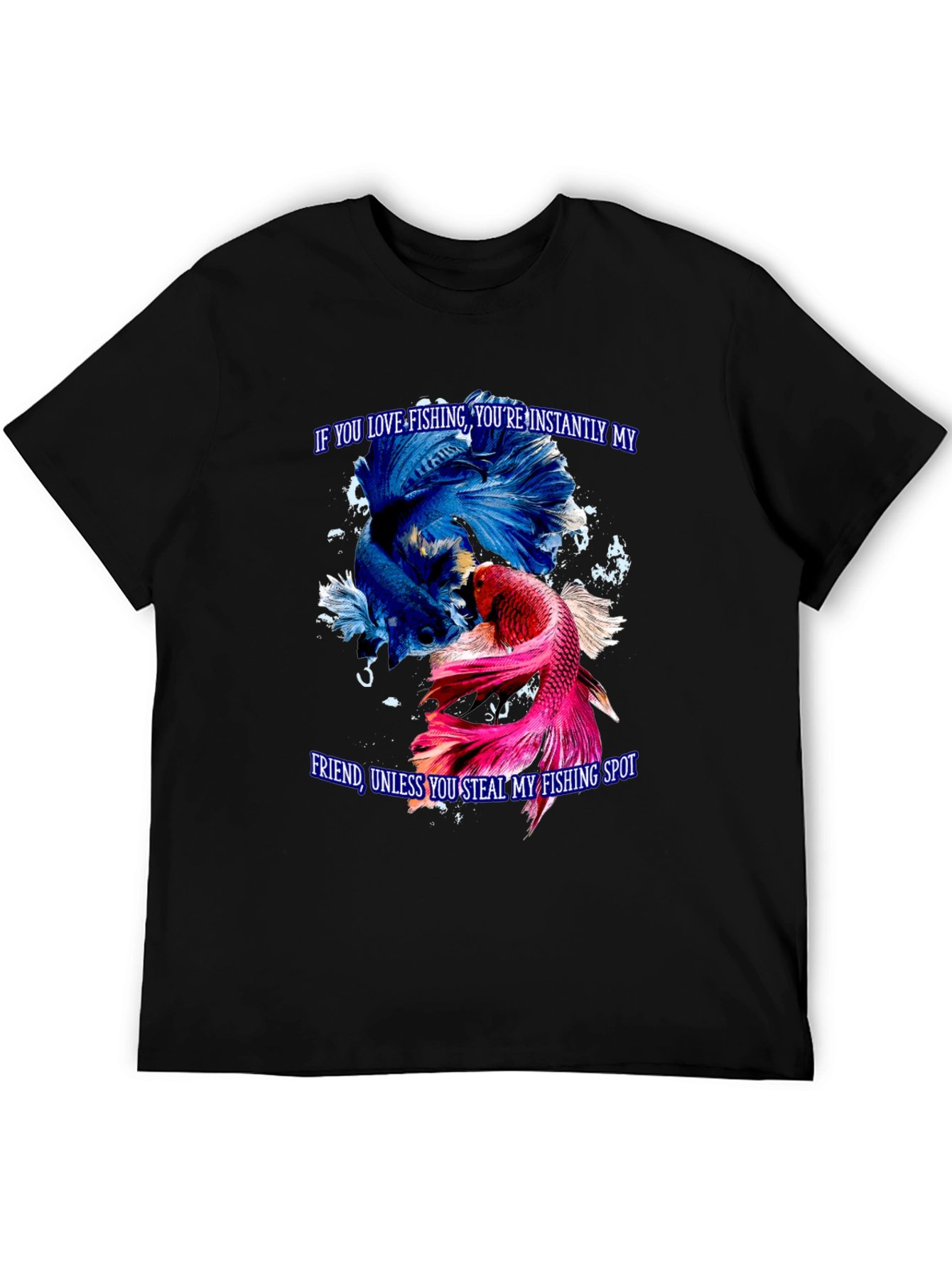 Fishing Lover T-Shirt: Instant Friend Betta Fish Graphic Tee