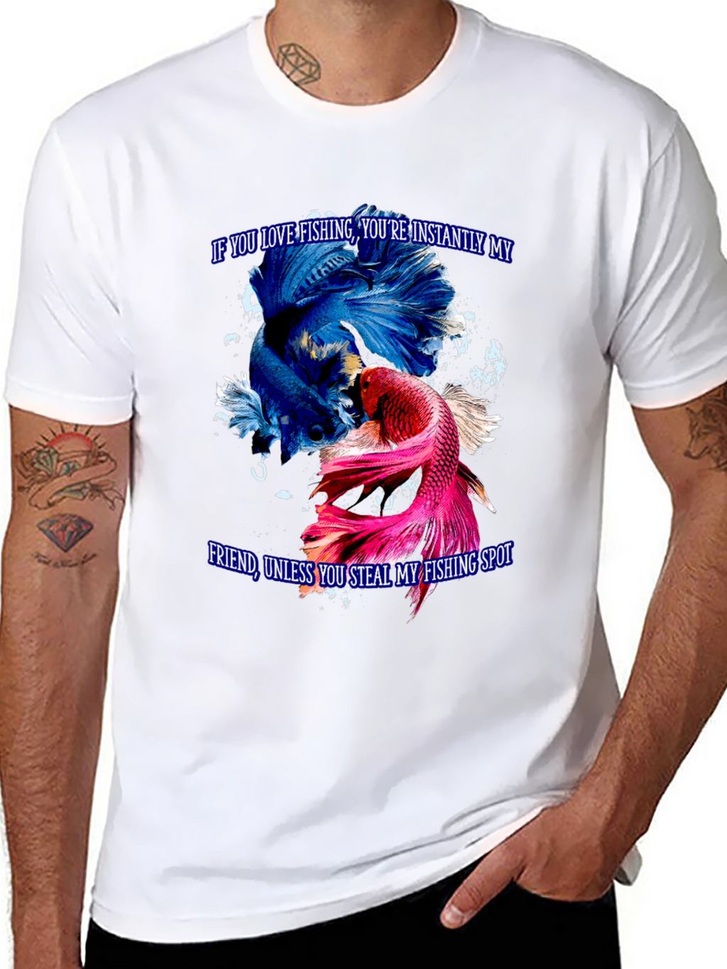 Fishing Lover T-Shirt: Instant Friend Betta Fish Graphic Tee