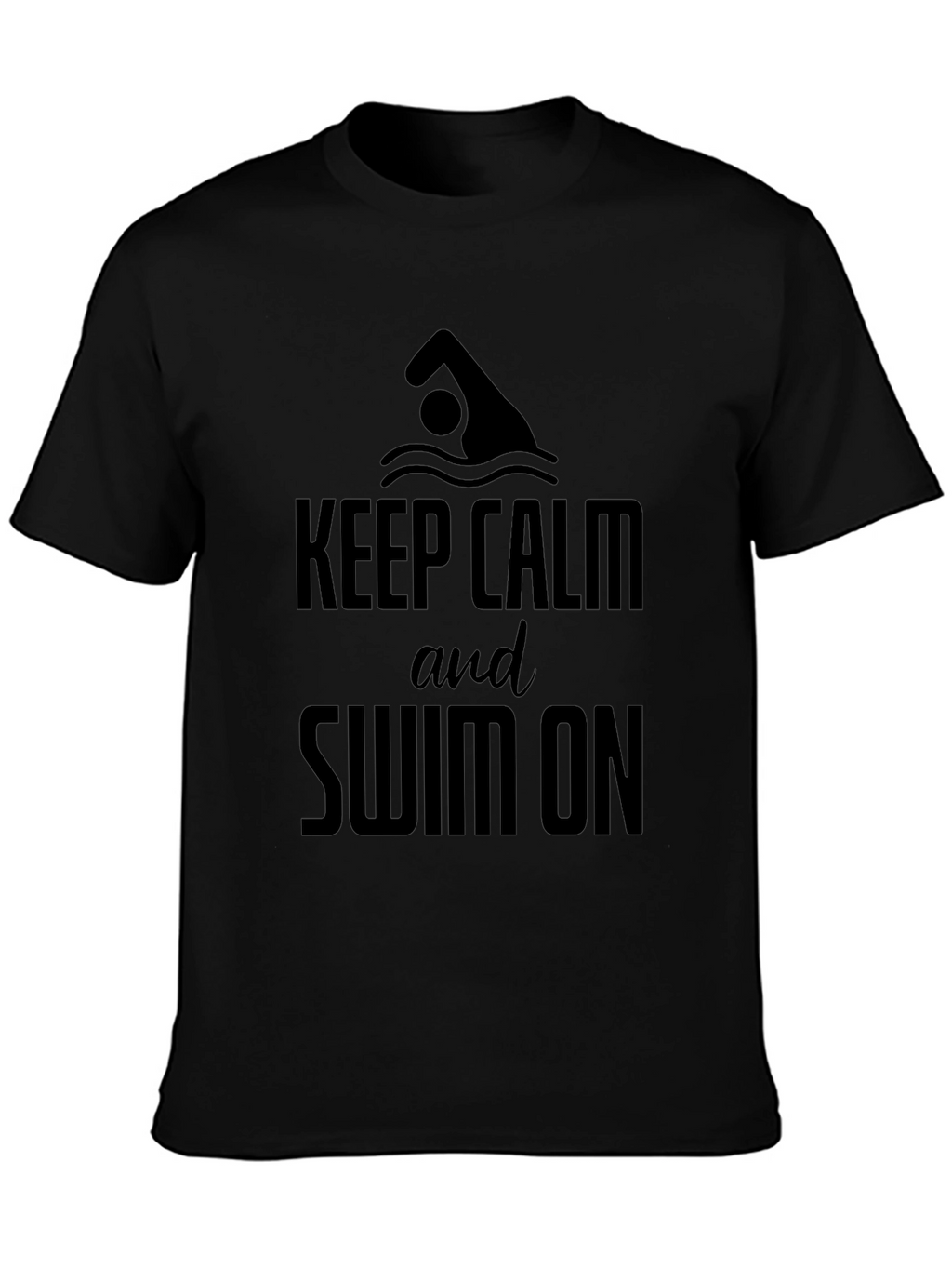 Keep Calm and Swim On T-Shirt - Black