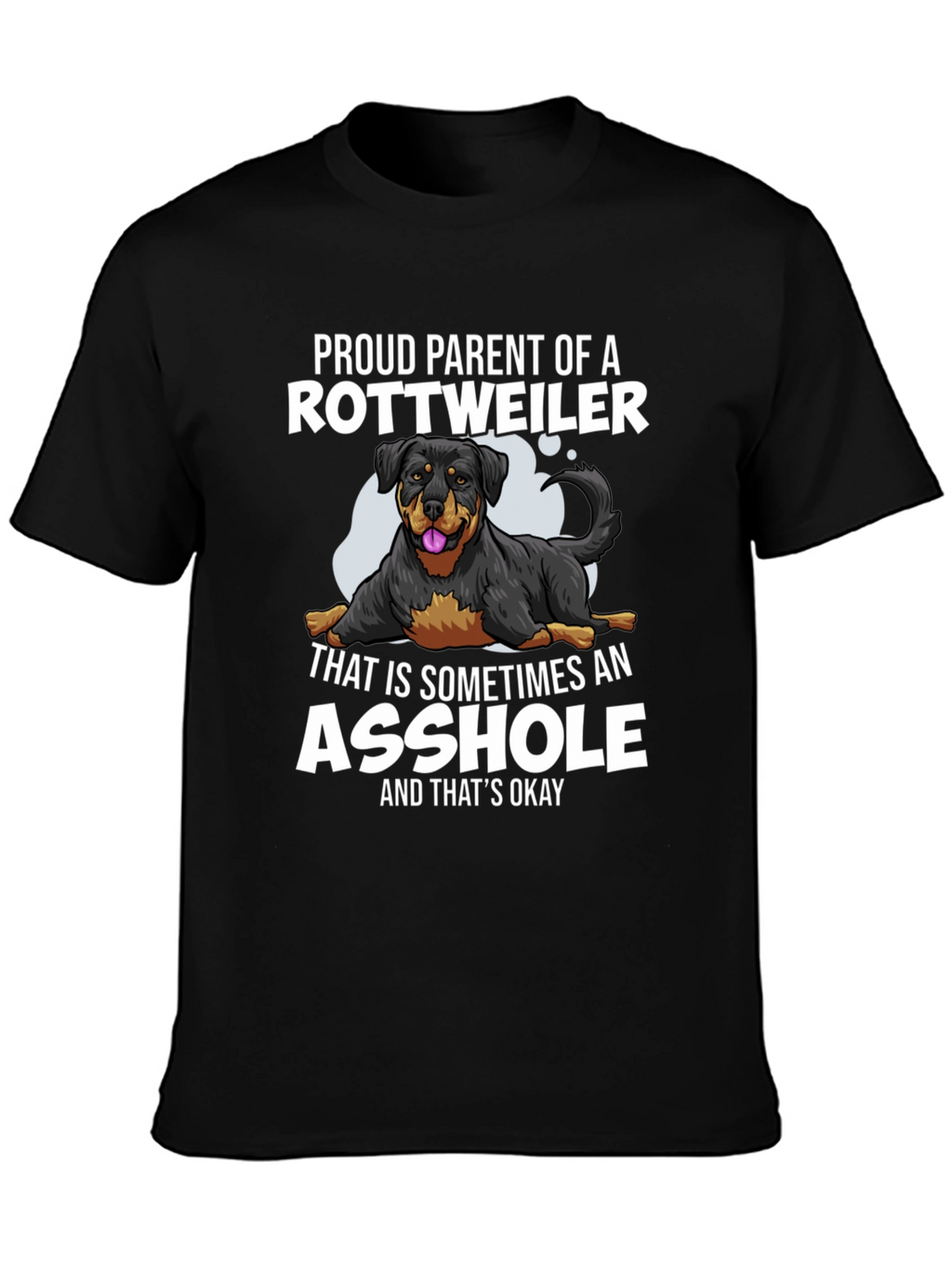 Proud Rottweiler Parent Graphic Tee - Black