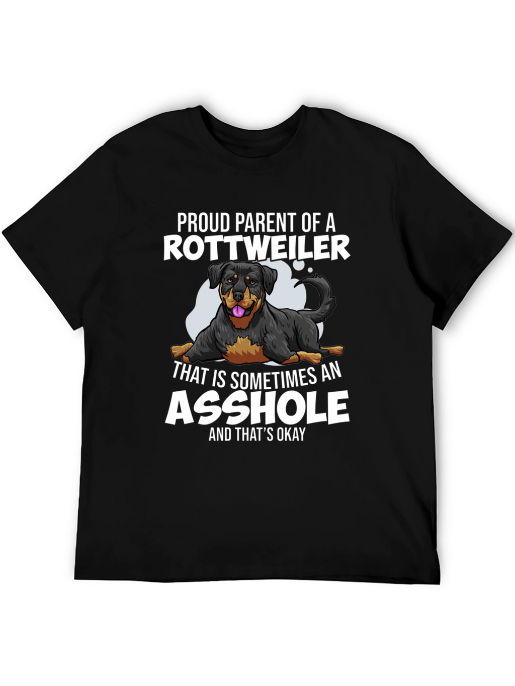 Proud Rottweiler Parent Graphic Tee - Black