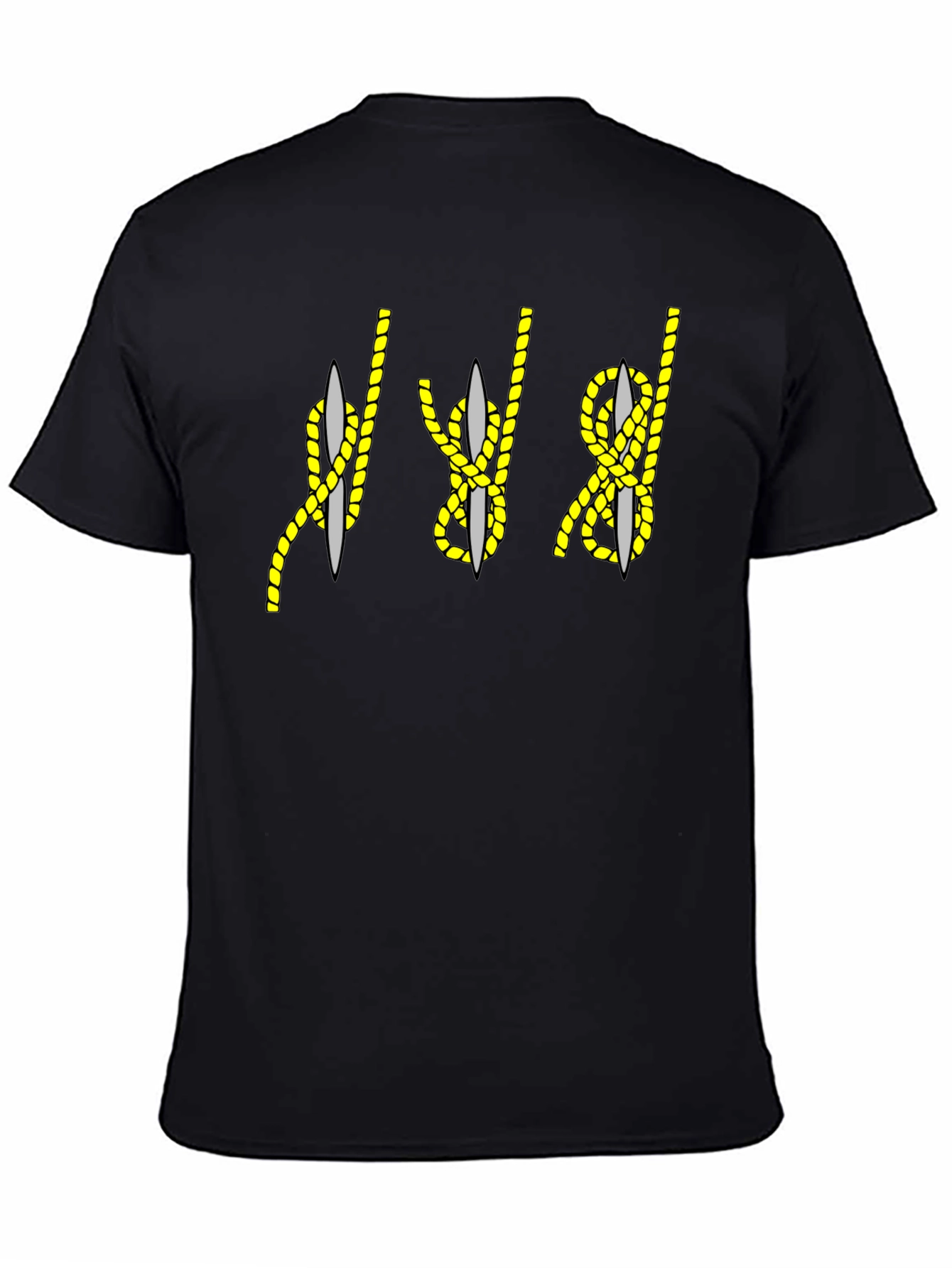 Rope Knot & Needle Graphic Tee - Black Cotton Blend