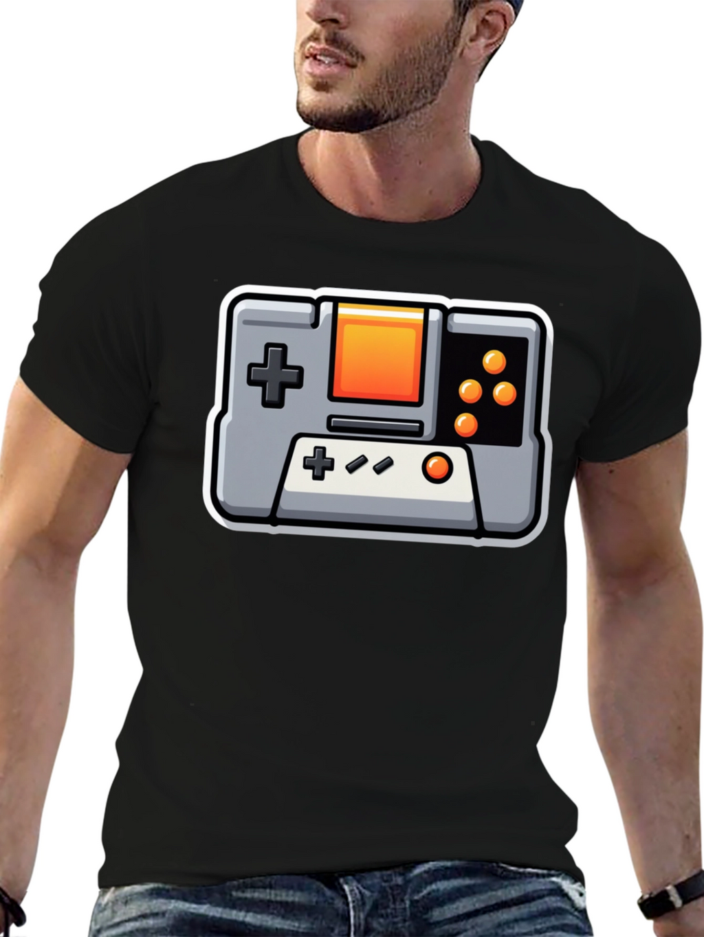 Retro Gaming T-Shirt - Black Controller Design