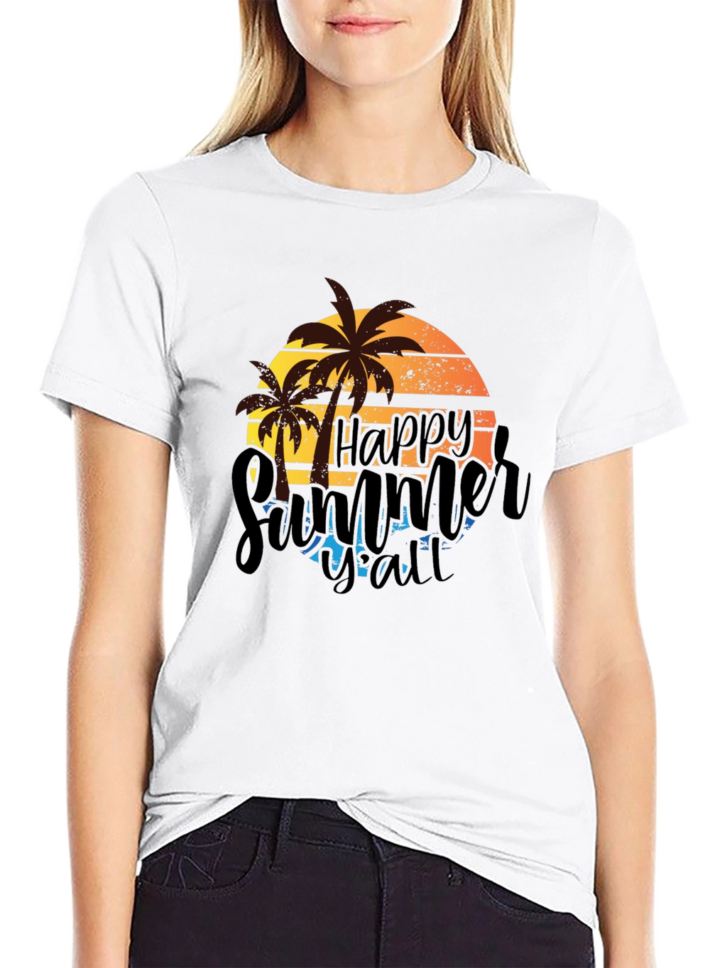 Happy Summer Yall Black T-Shirt