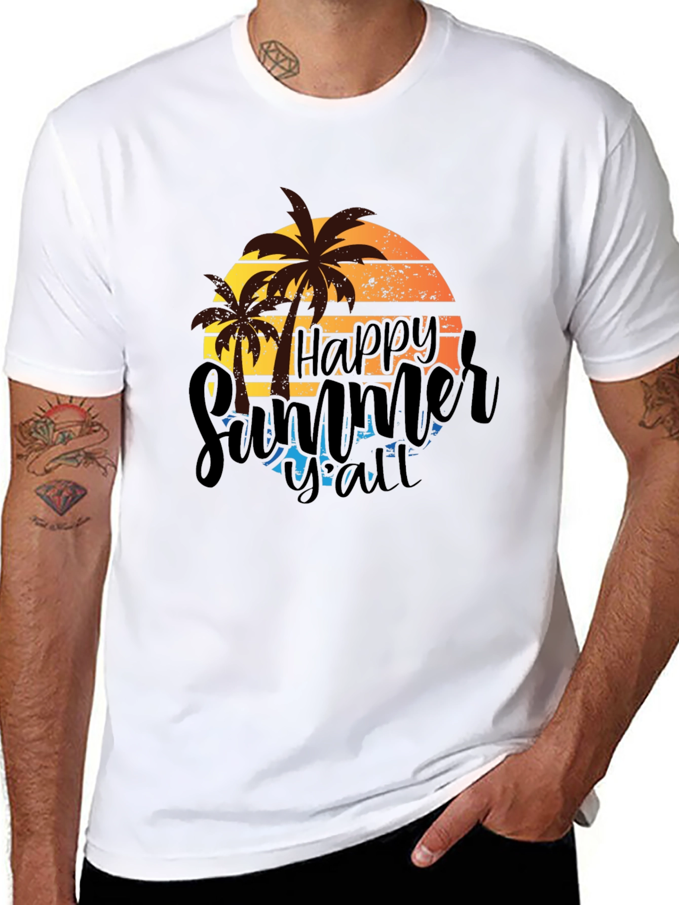 Happy Summer Yall Black T-Shirt