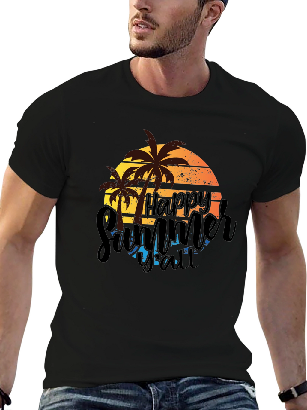 Happy Summer Yall Black T-Shirt