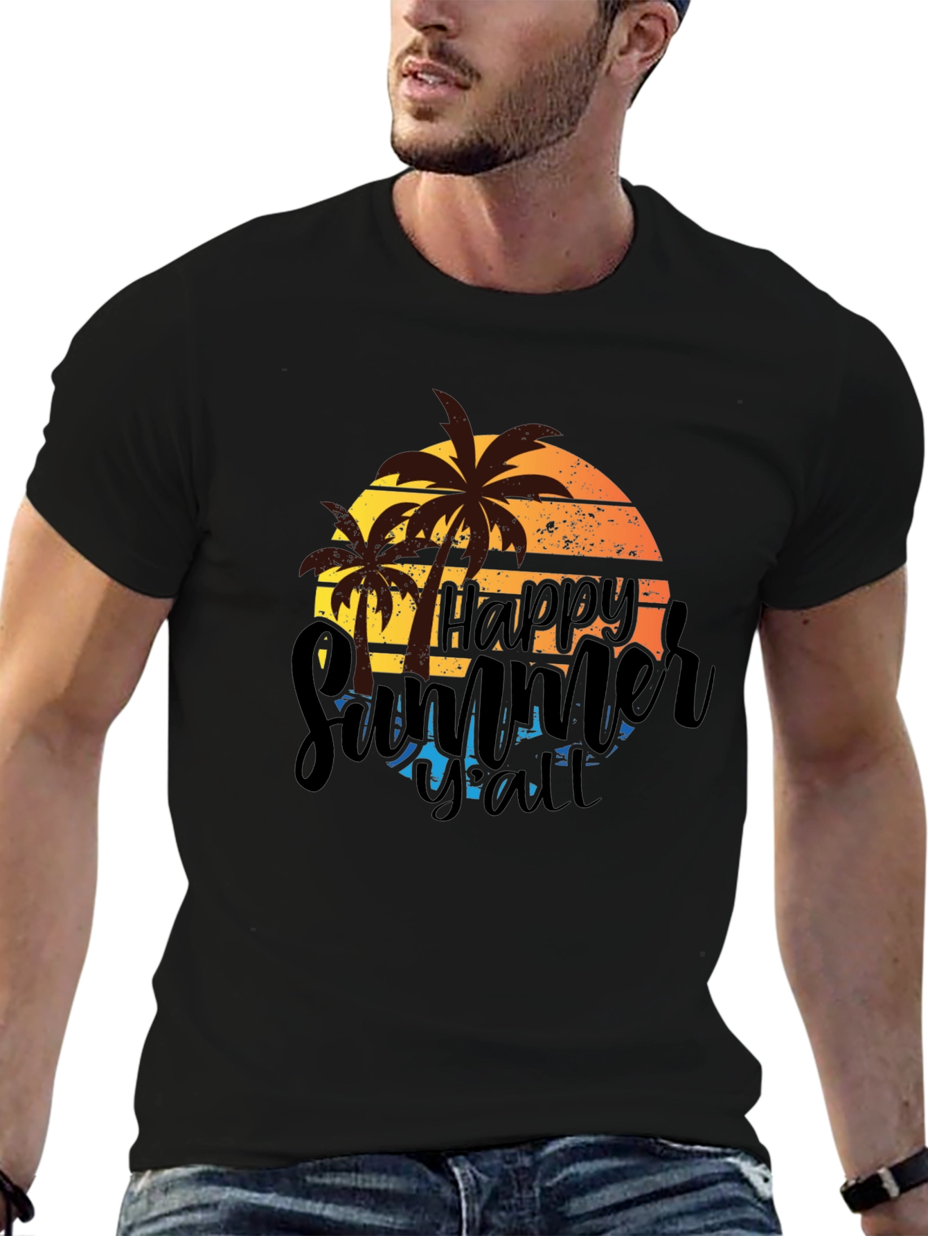 Happy Summer Yall Black T-Shirt