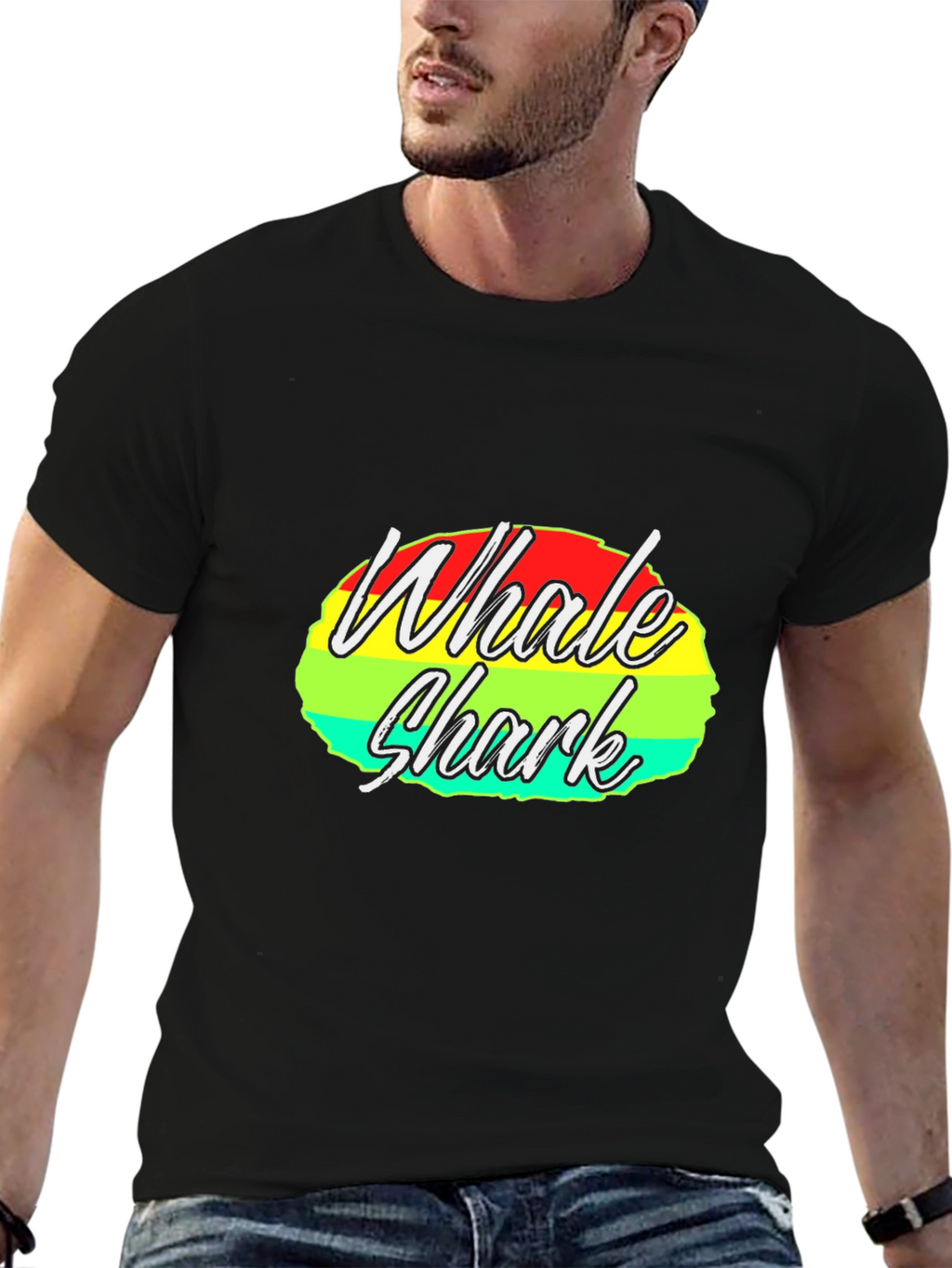 Whale Shark Graphic Tee - Black Cotton T-Shirt