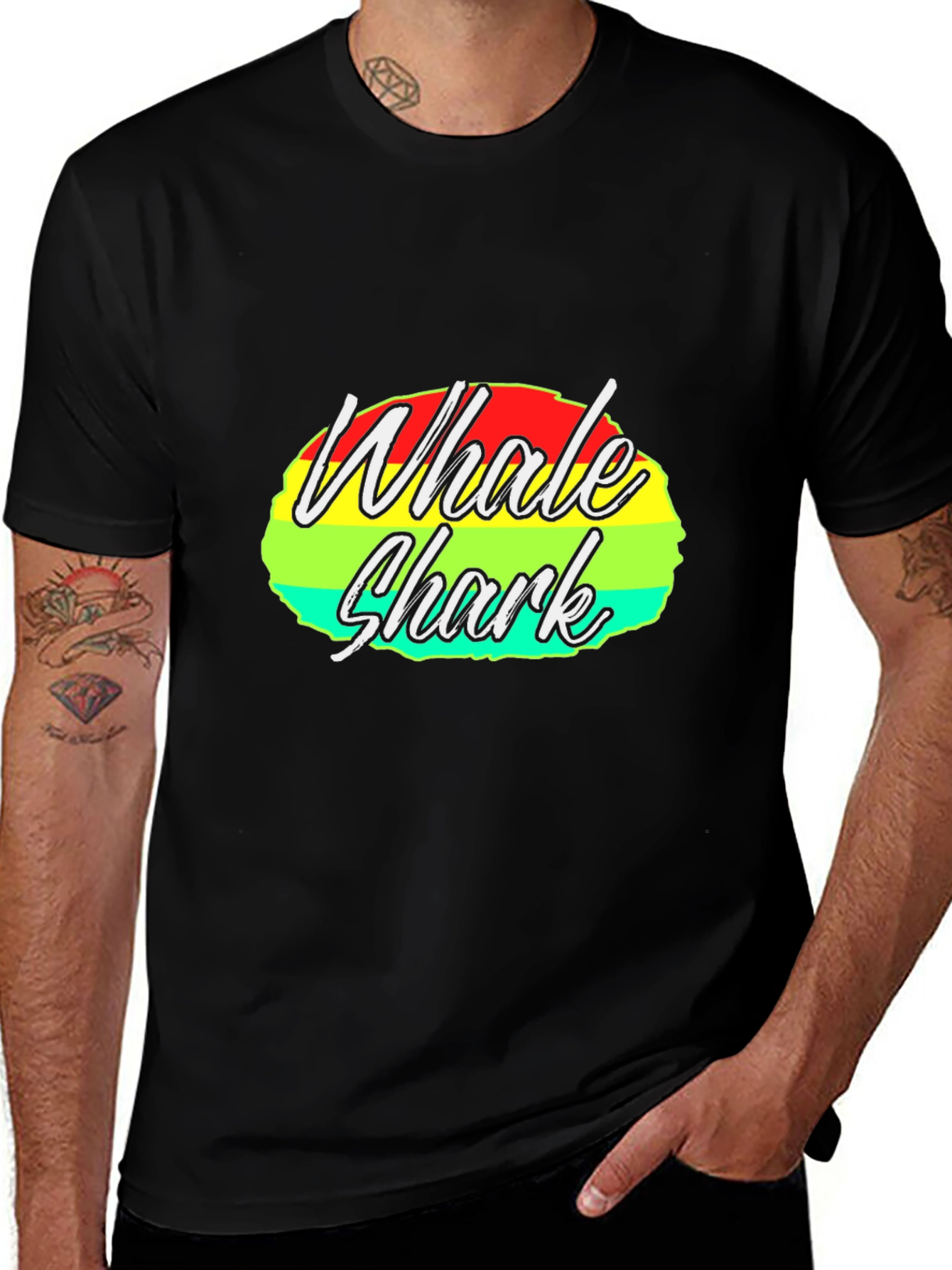 Whale Shark Graphic Tee - Black Cotton T-Shirt