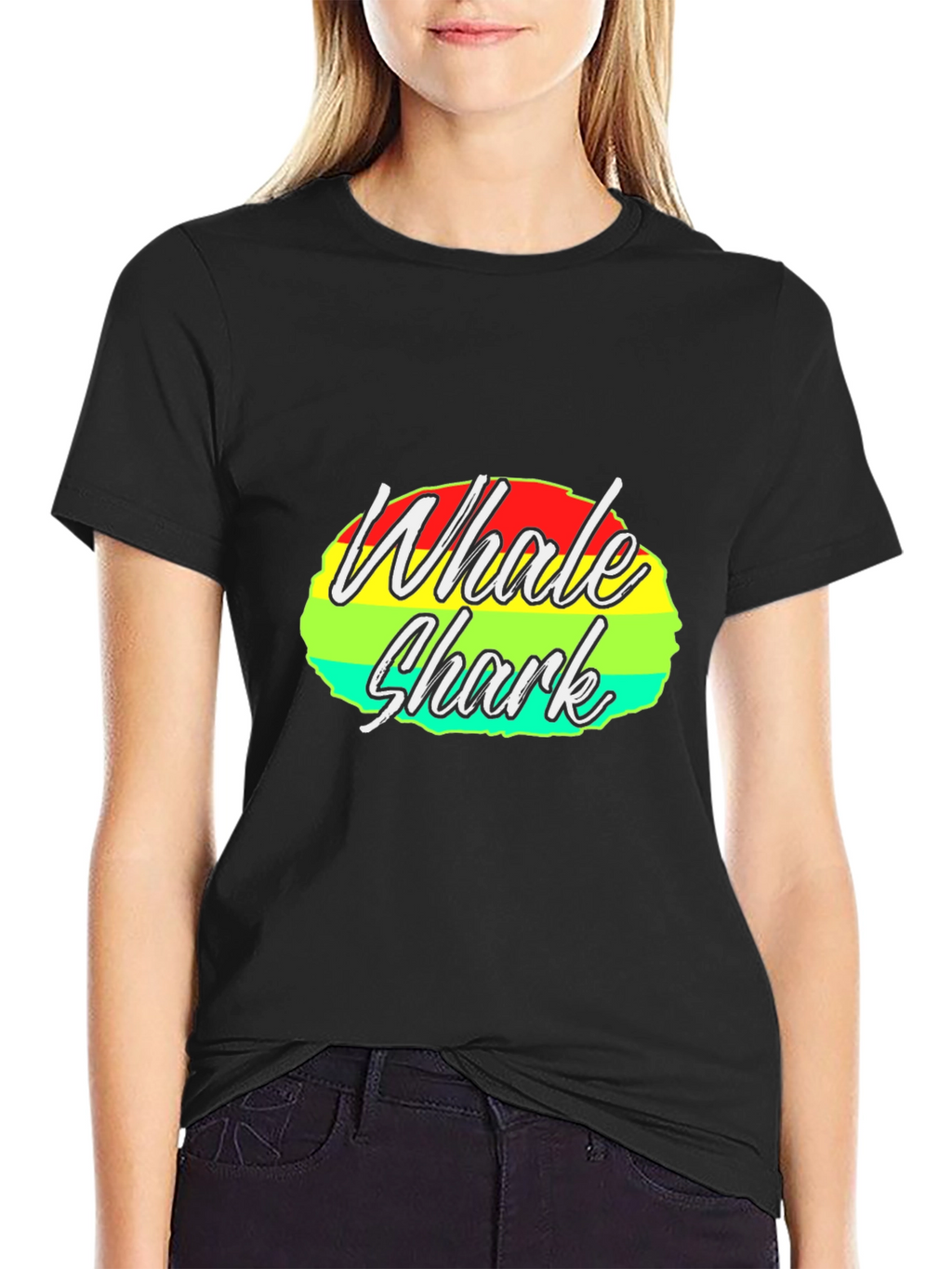 Whale Shark Graphic Tee - Black Cotton T-Shirt