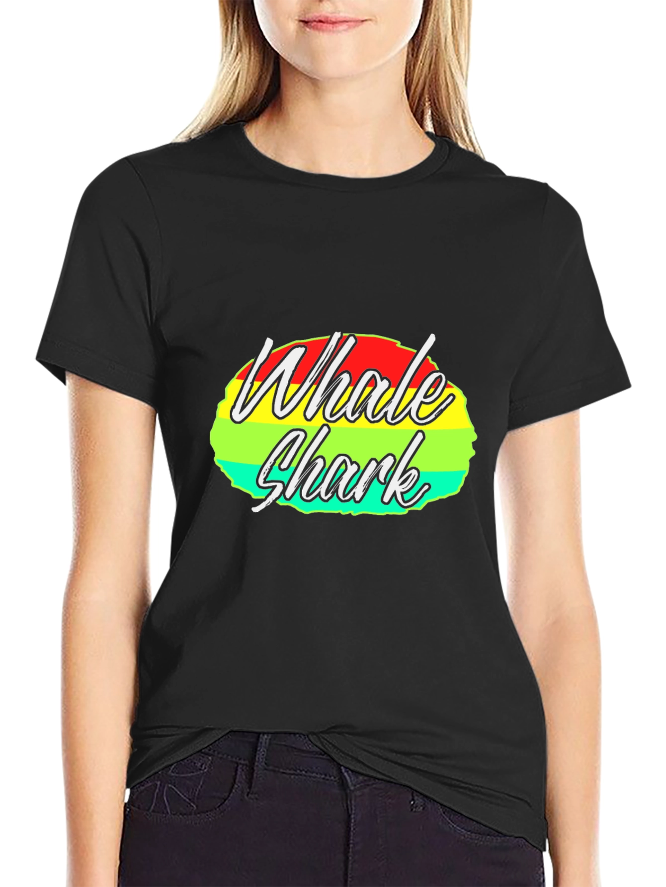 Whale Shark Graphic Tee - Black Cotton T-Shirt
