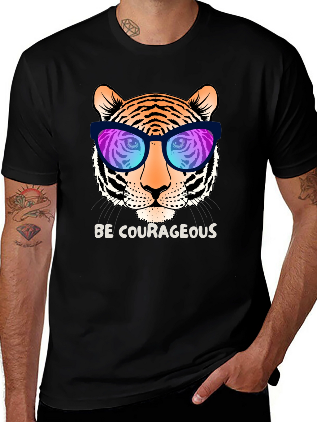 Cool Tiger Graphic Tee - Be Courageous!