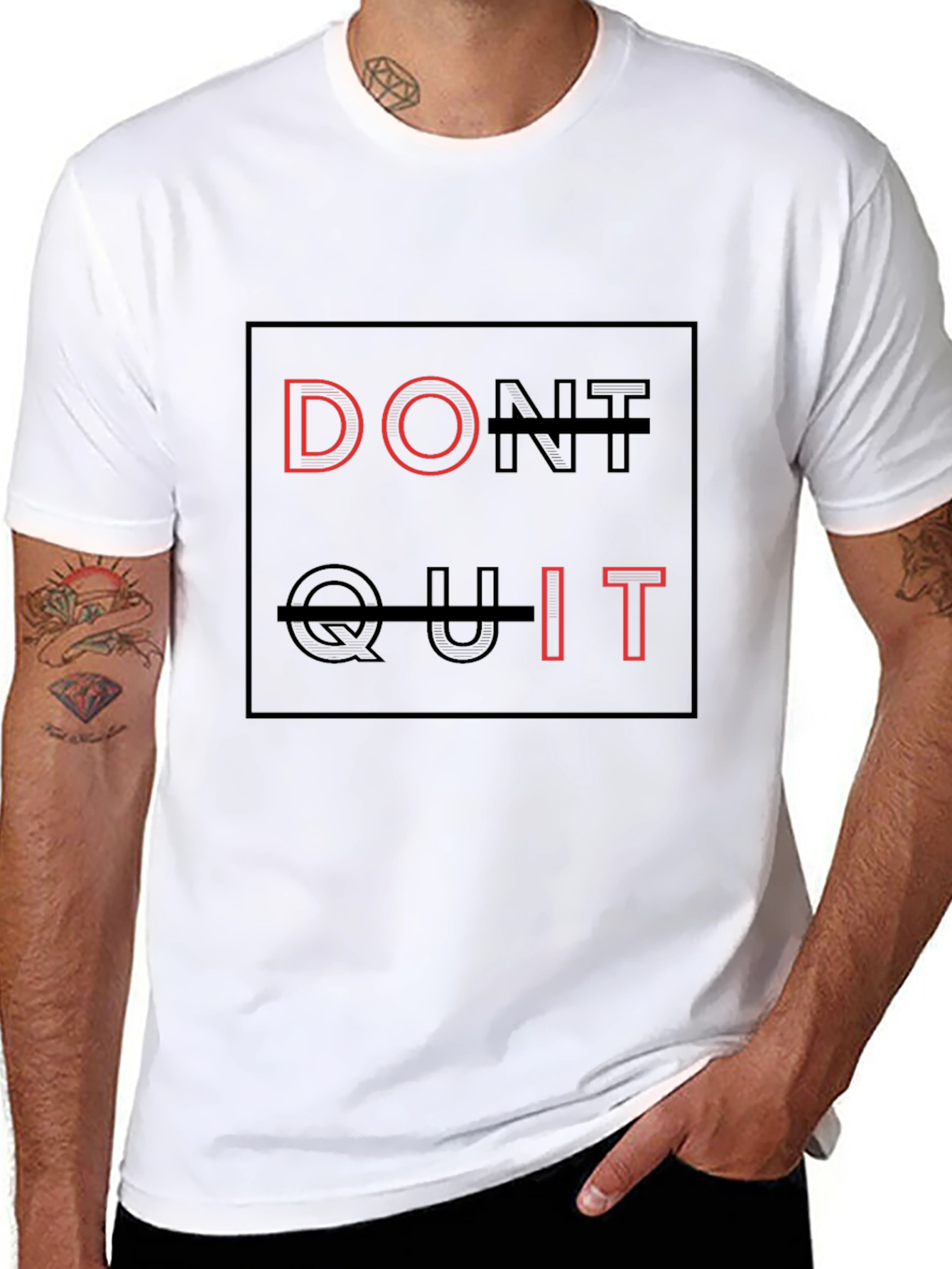 Motivational Dont Quit Black Graphic Tee