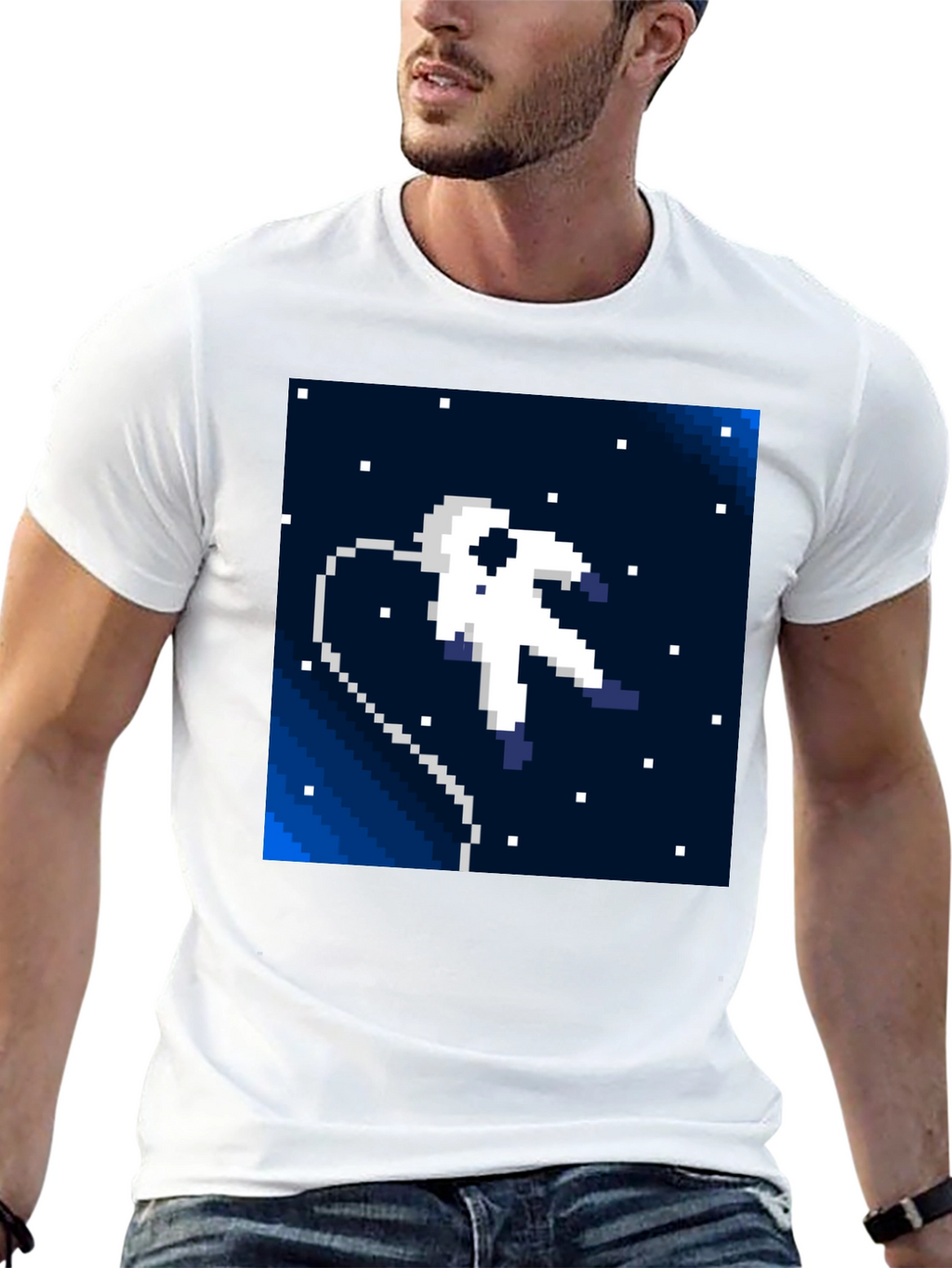 Pixel Astronaut T-Shirt - Retro Space Style