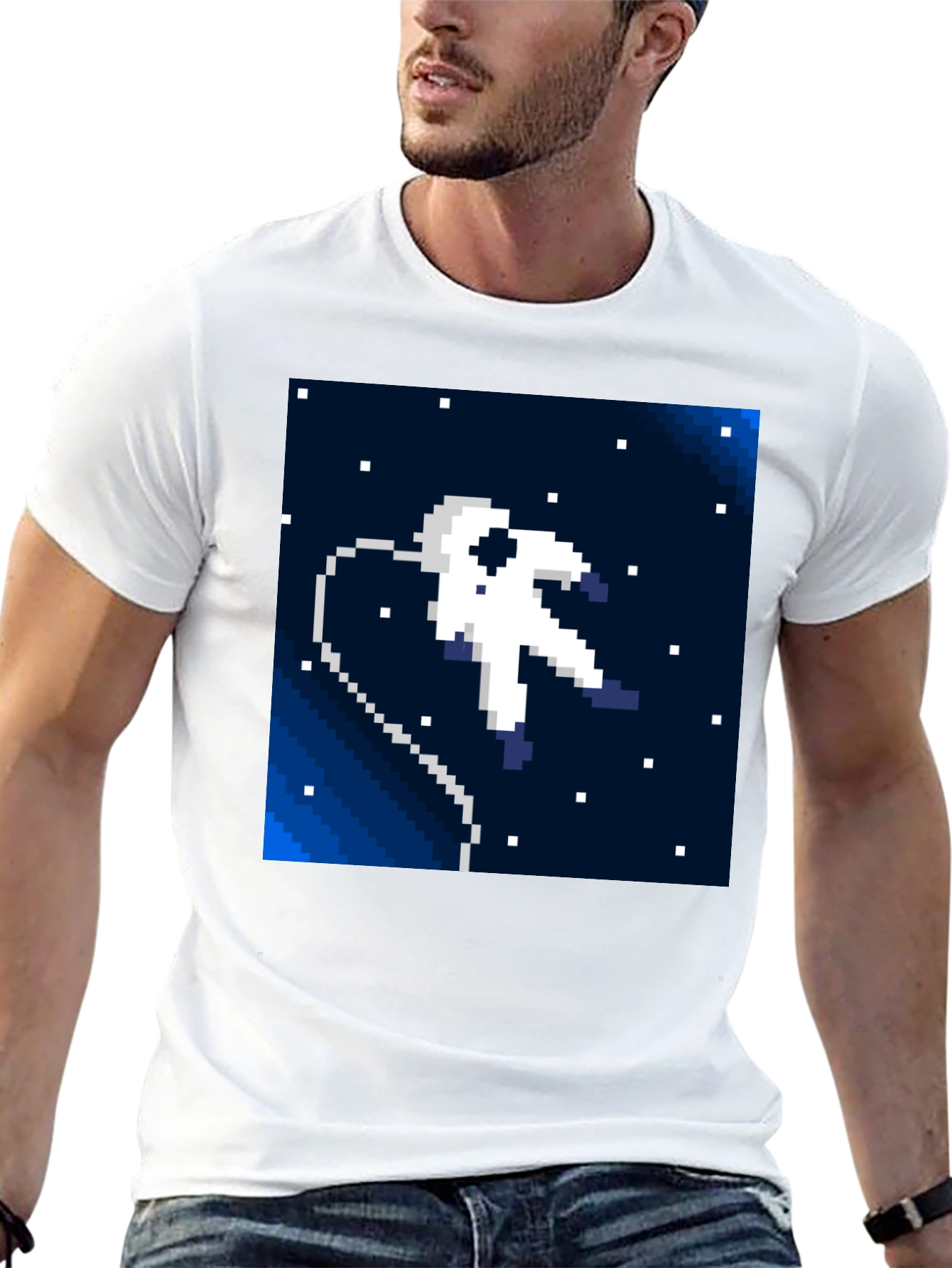 Pixel Astronaut T-Shirt - Retro Space Style