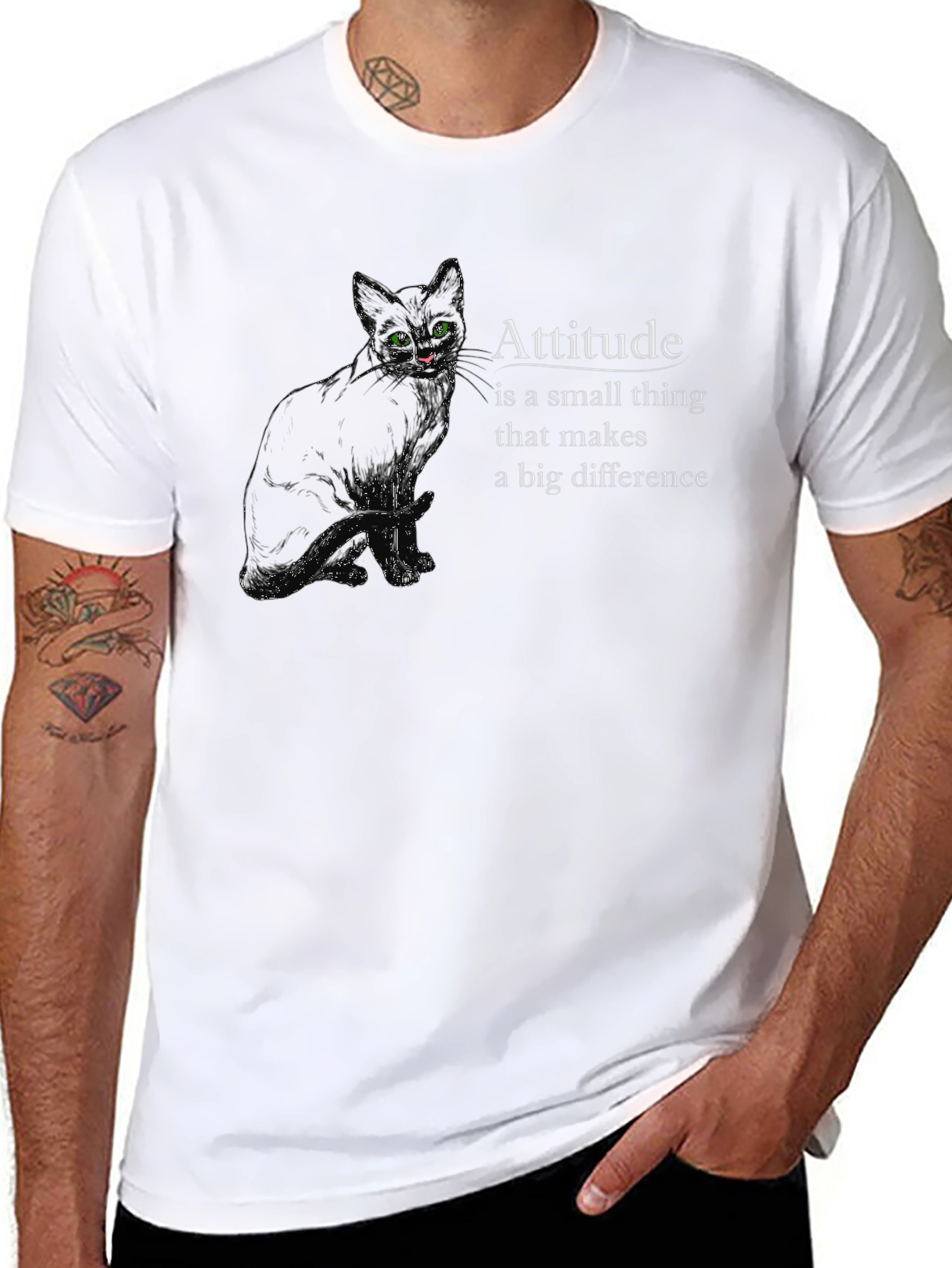 Attitude Cat T-Shirt - A Small Thing Big Difference Tee