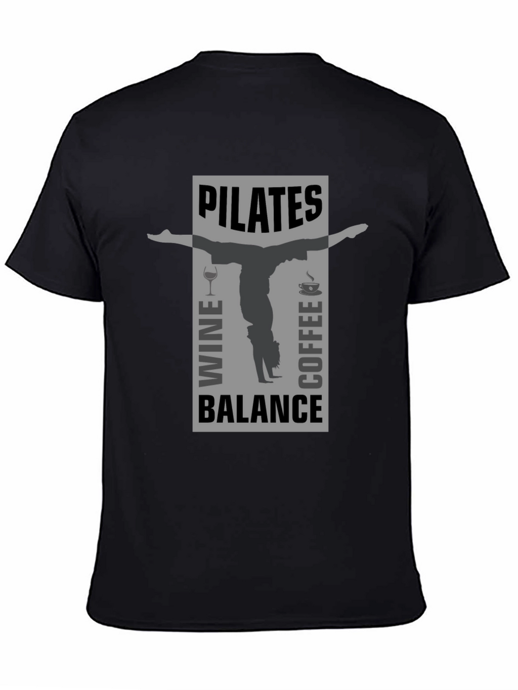 Pilates Wine Coffee Balance Graphic T-Shirt