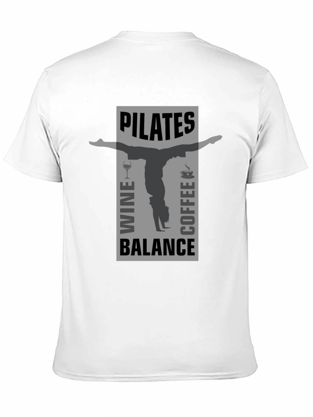 Pilates Wine Coffee Balance Graphic T-Shirt