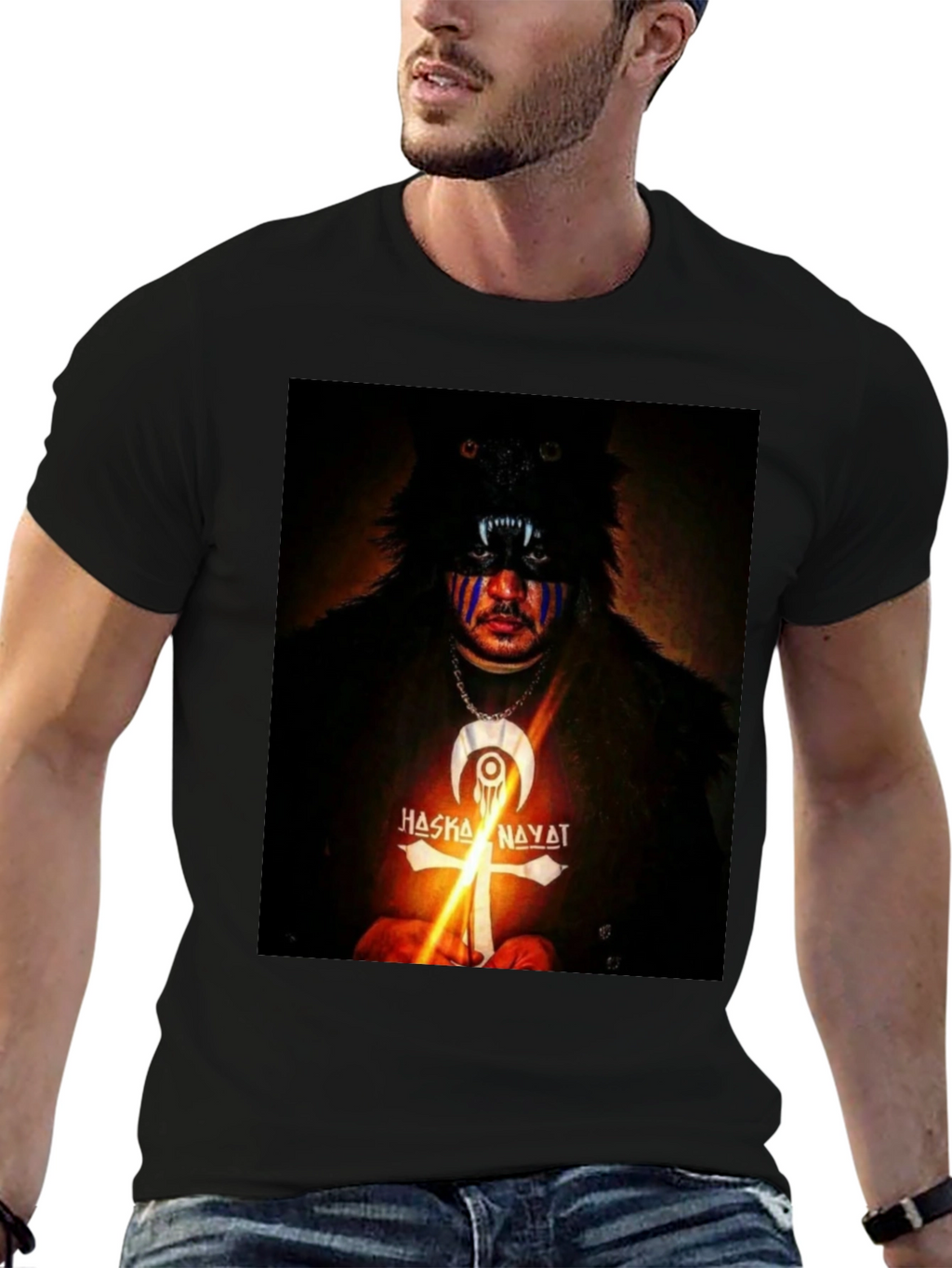 Wolf Mask Graphic Tee - Haska Nayat