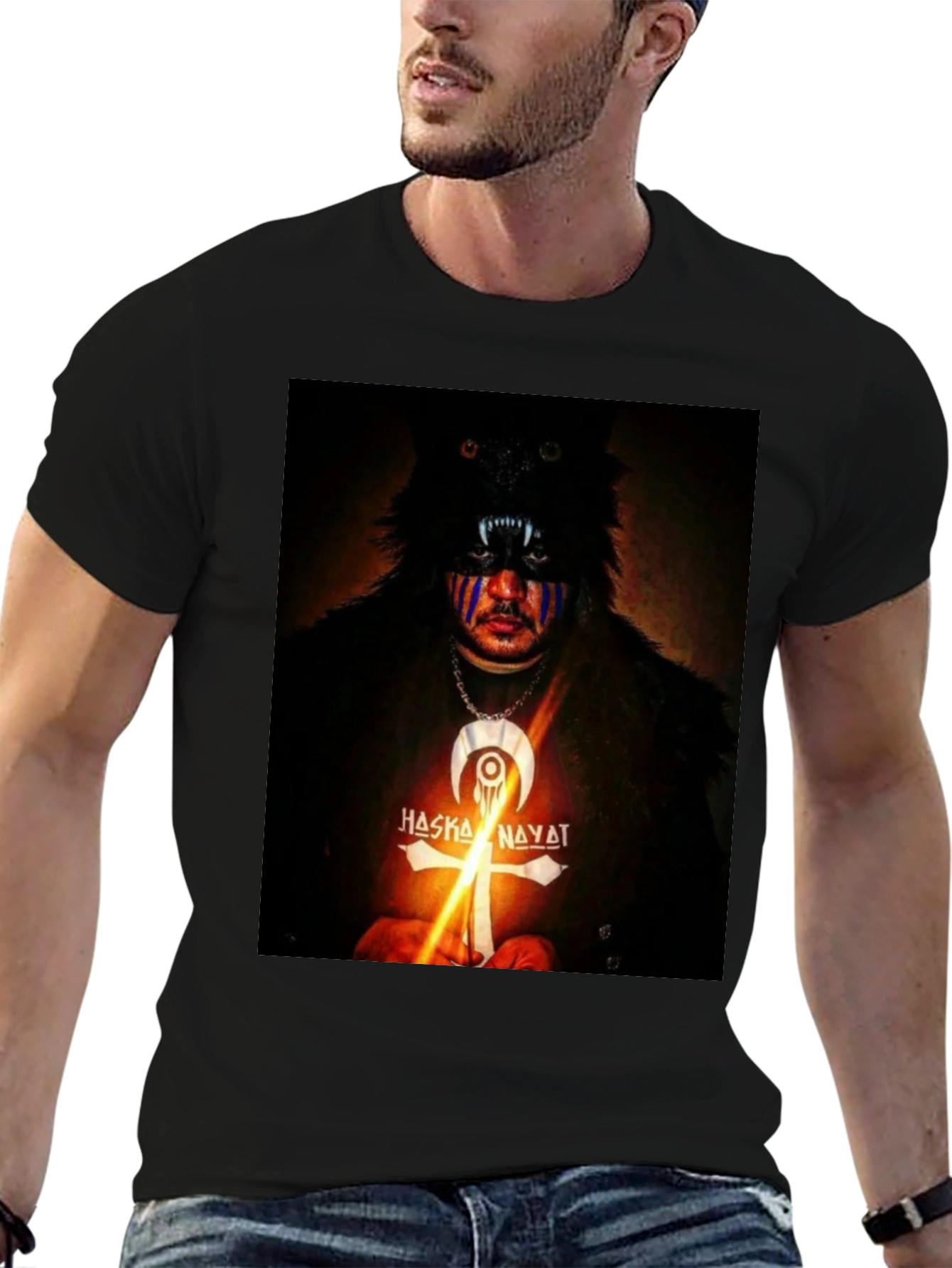 Wolf Mask Graphic Tee - Haska Nayat