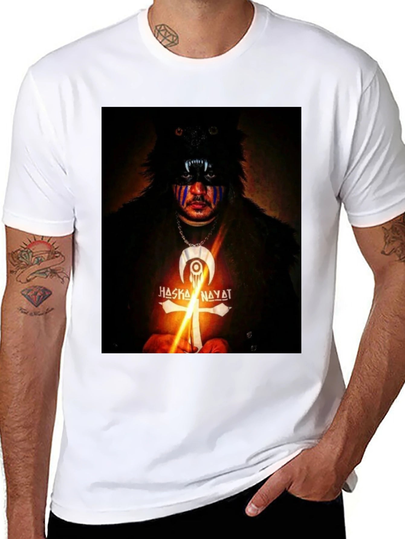 Wolf Mask Graphic Tee - Haska Nayat