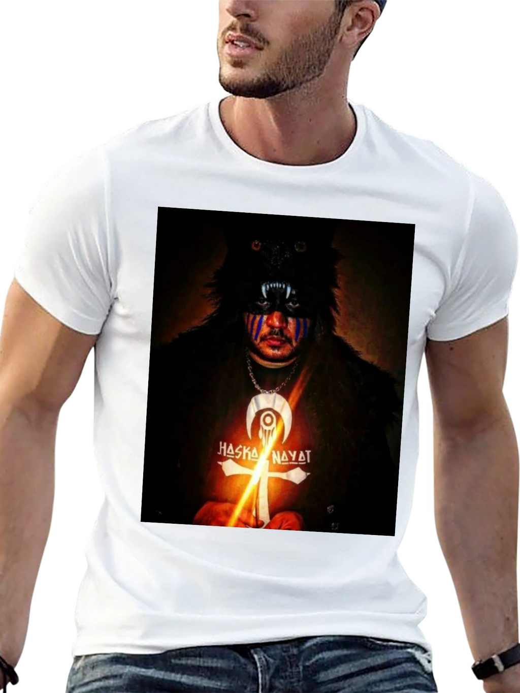 Wolf Mask Graphic Tee - Haska Nayat