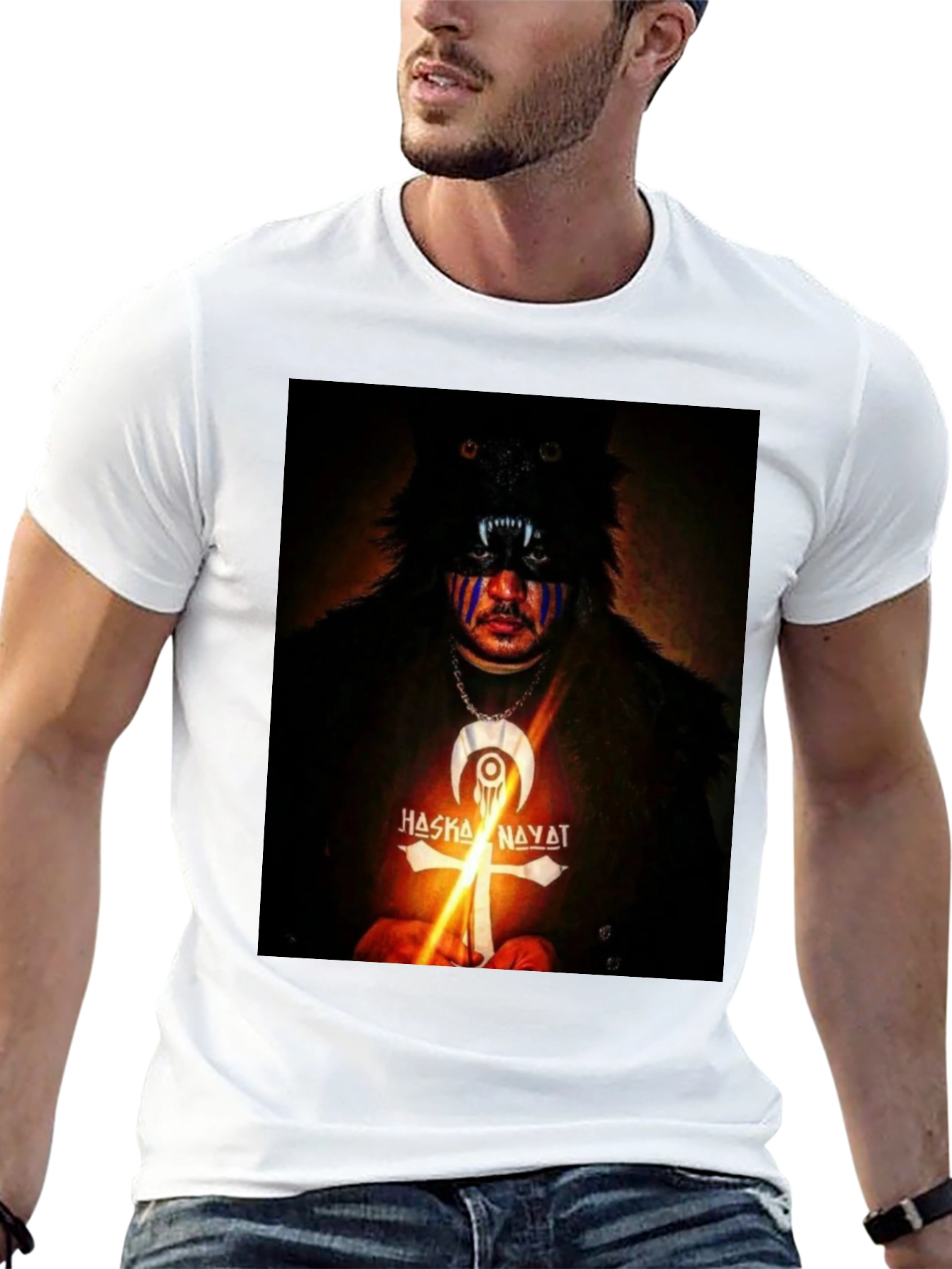 Wolf Mask Graphic Tee - Haska Nayat