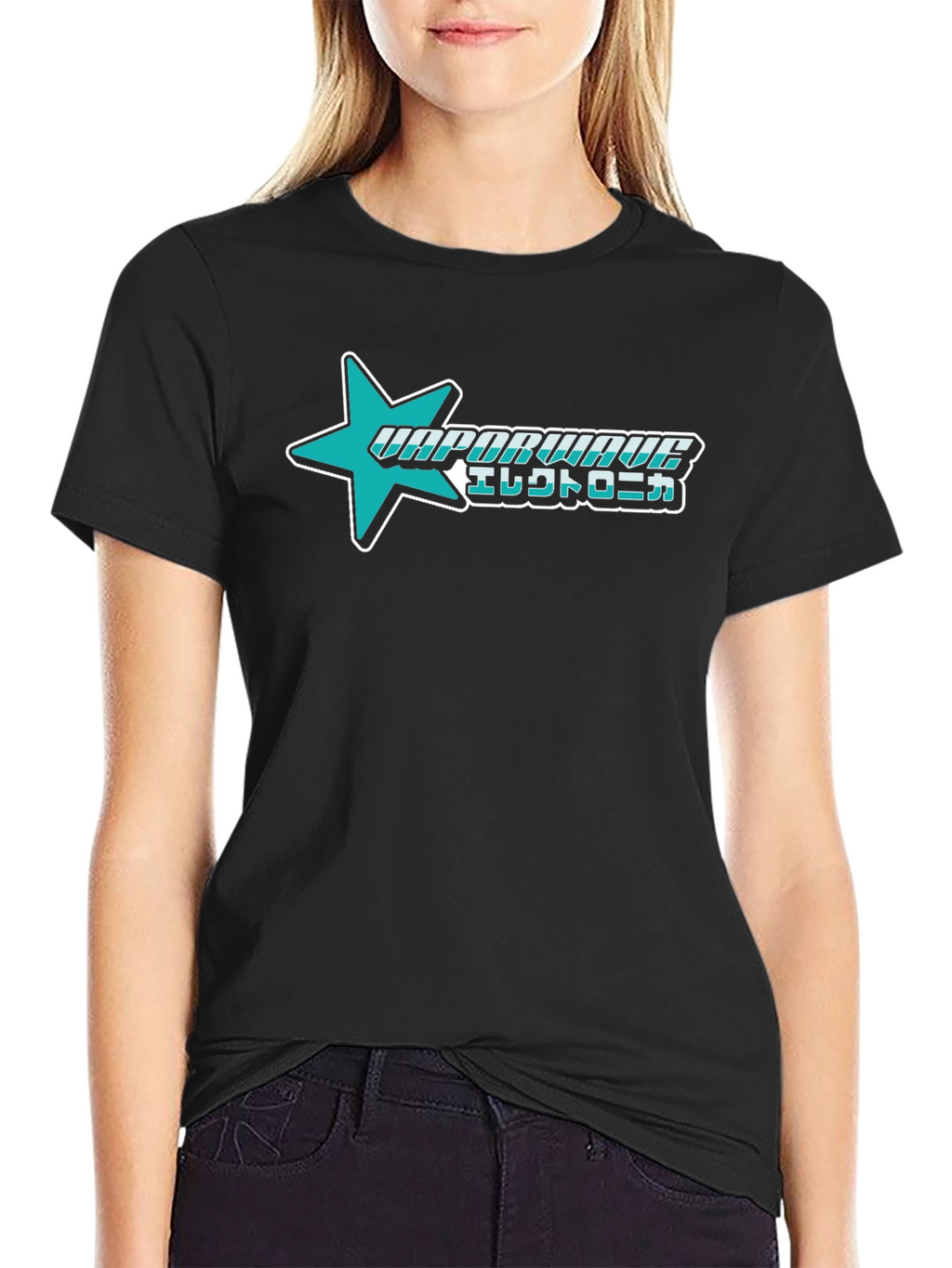 Vaporwave Electronica Star Graphic T-Shirt