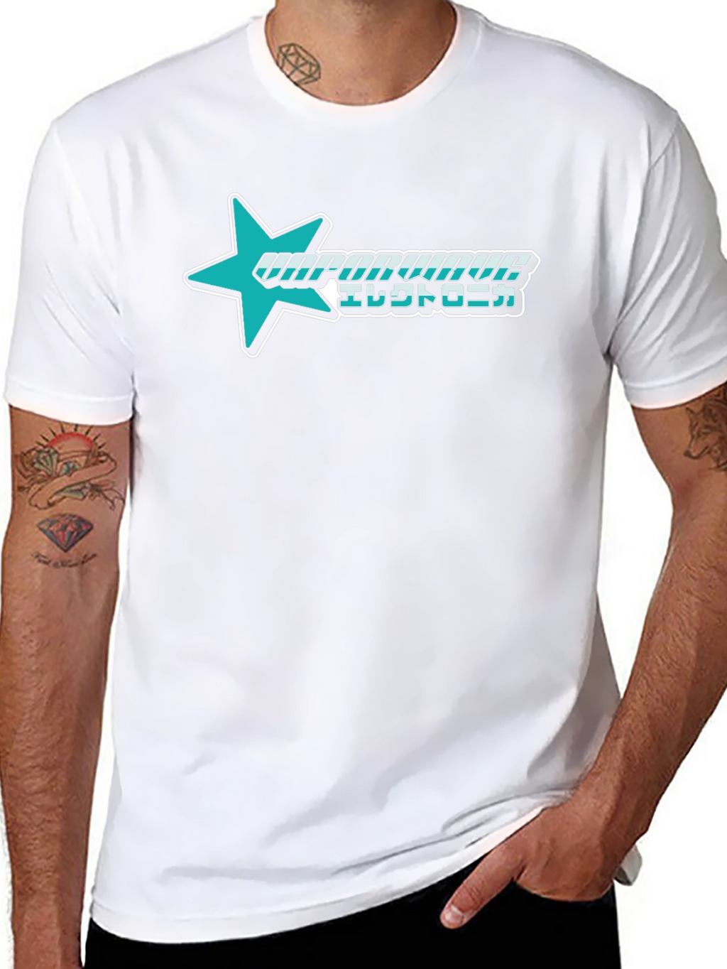 Vaporwave Electronica Star Graphic T-Shirt
