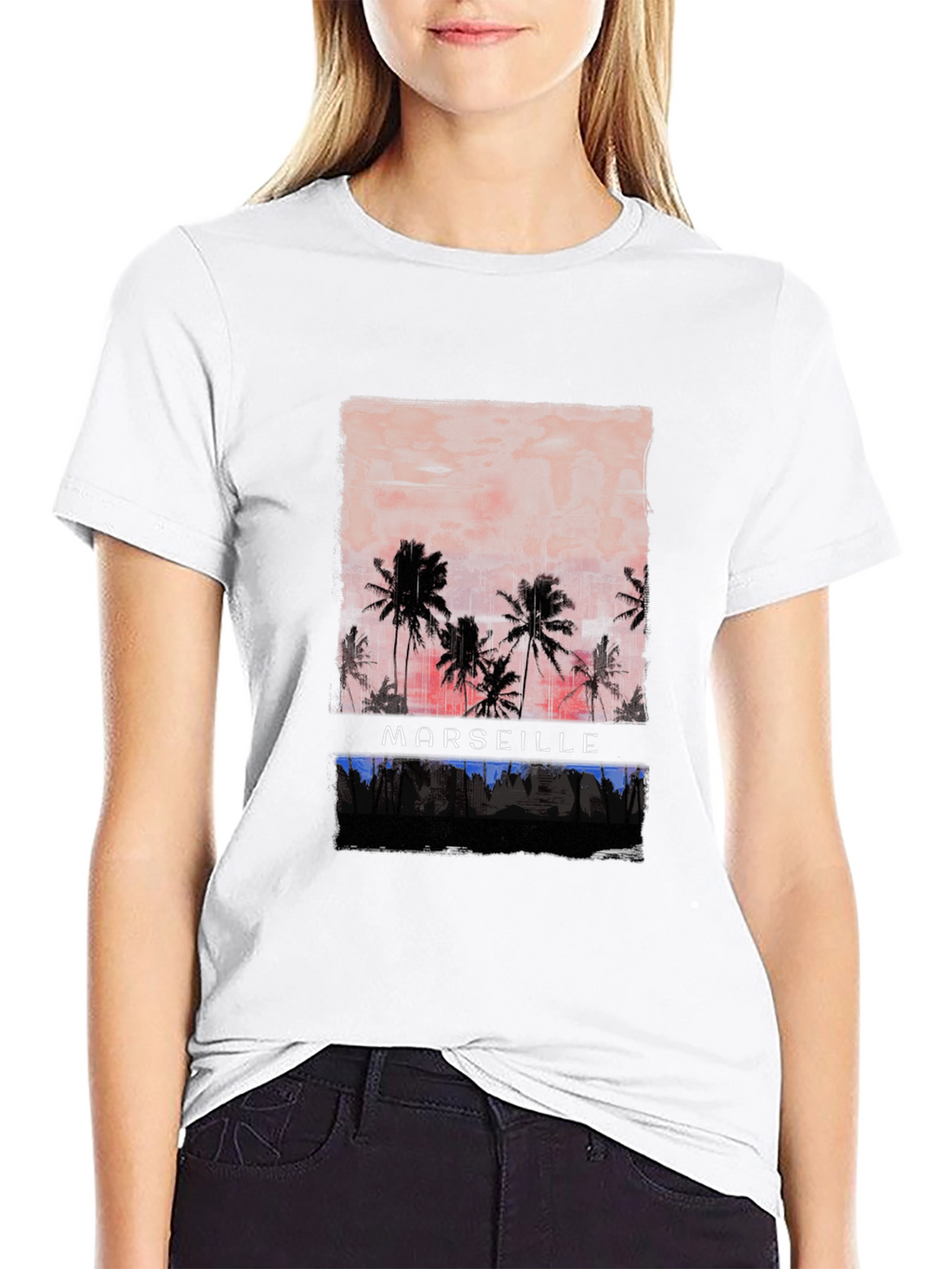 Marseille Palm Tree Sunset Graphic Tee
