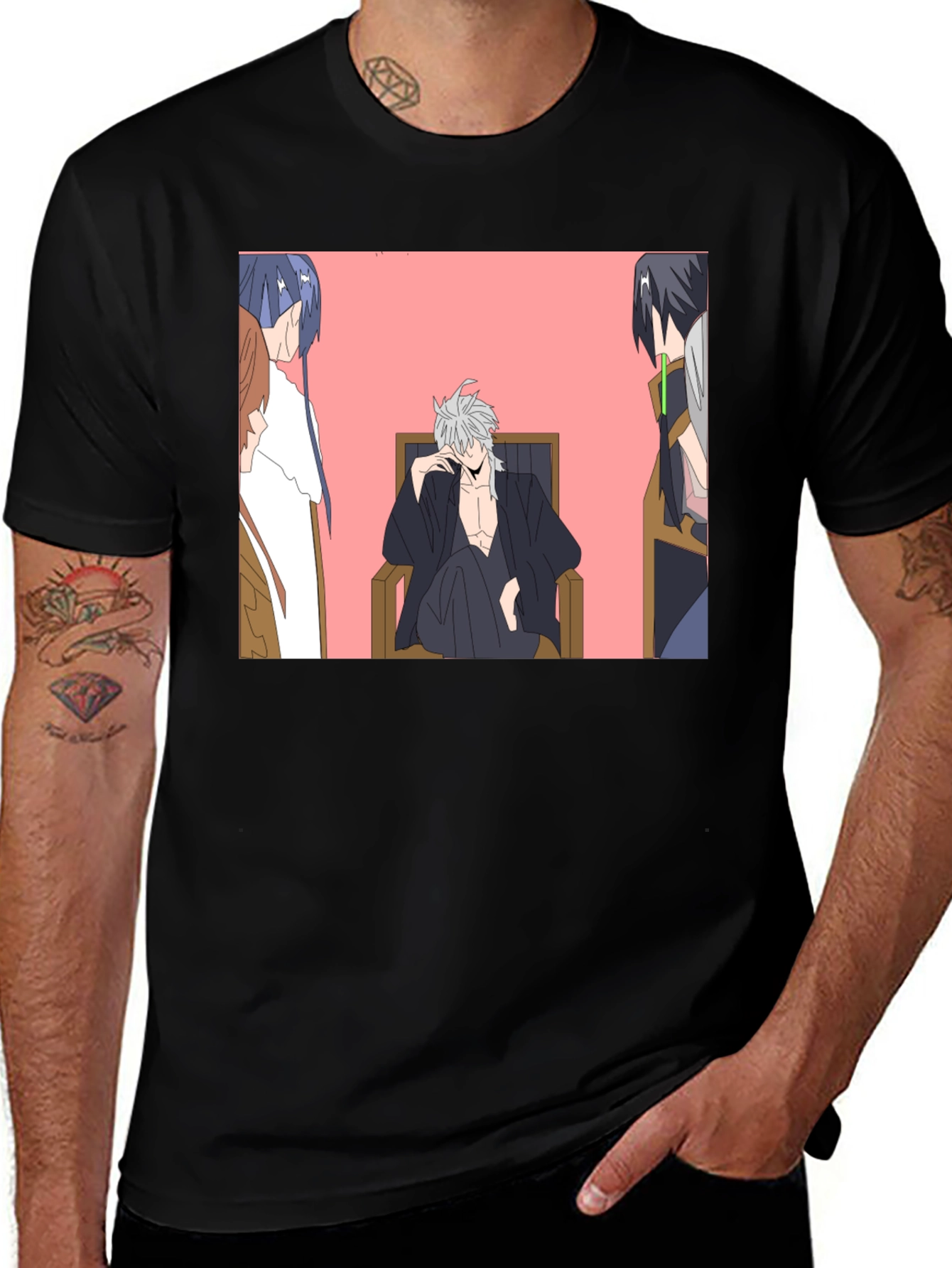 Anime Character Graphic Black T-Shirt