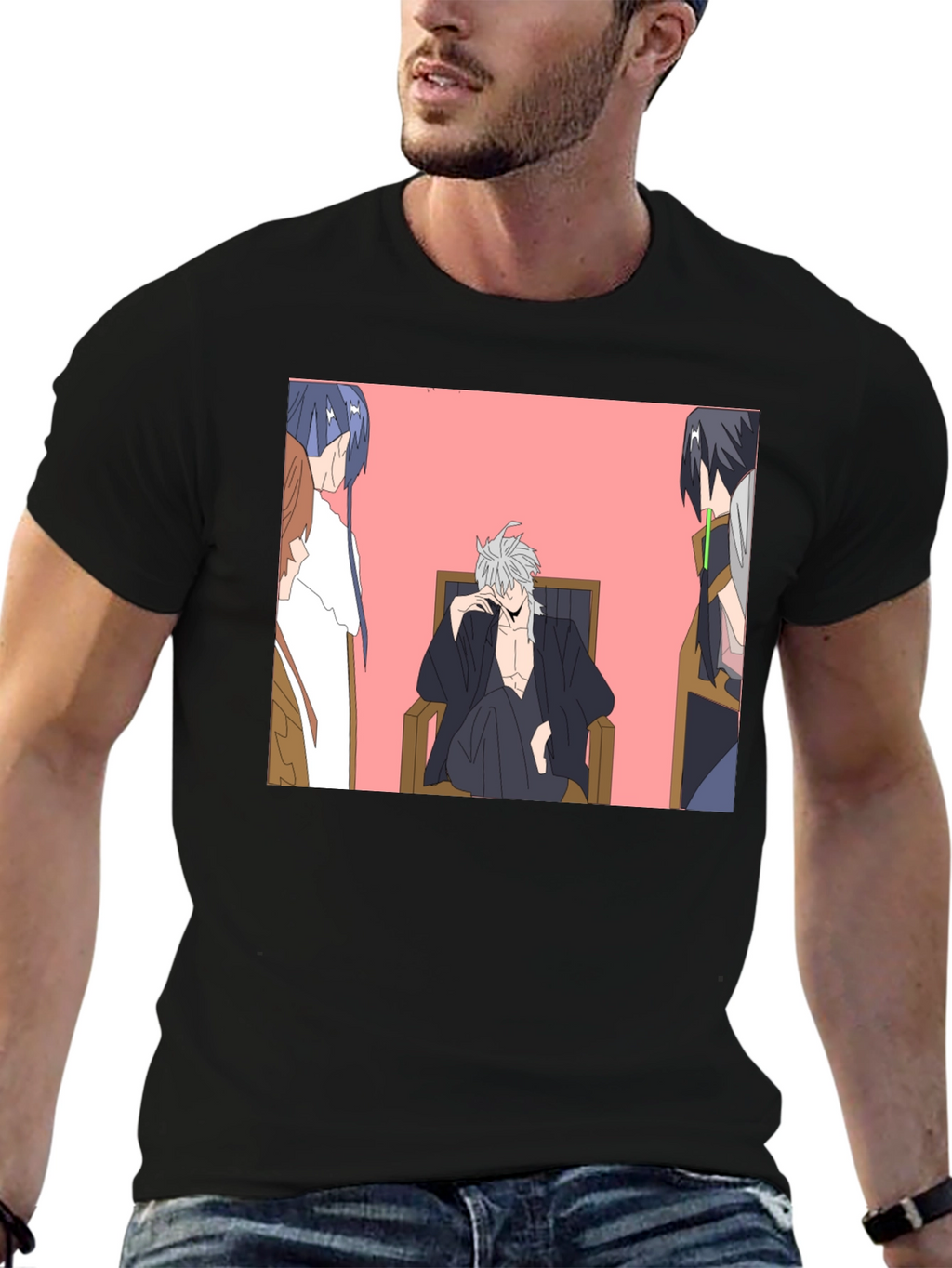 Anime Character Graphic Black T-Shirt