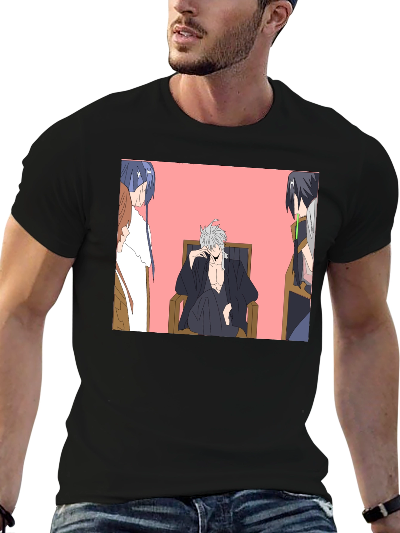 Anime Character Graphic Black T-Shirt